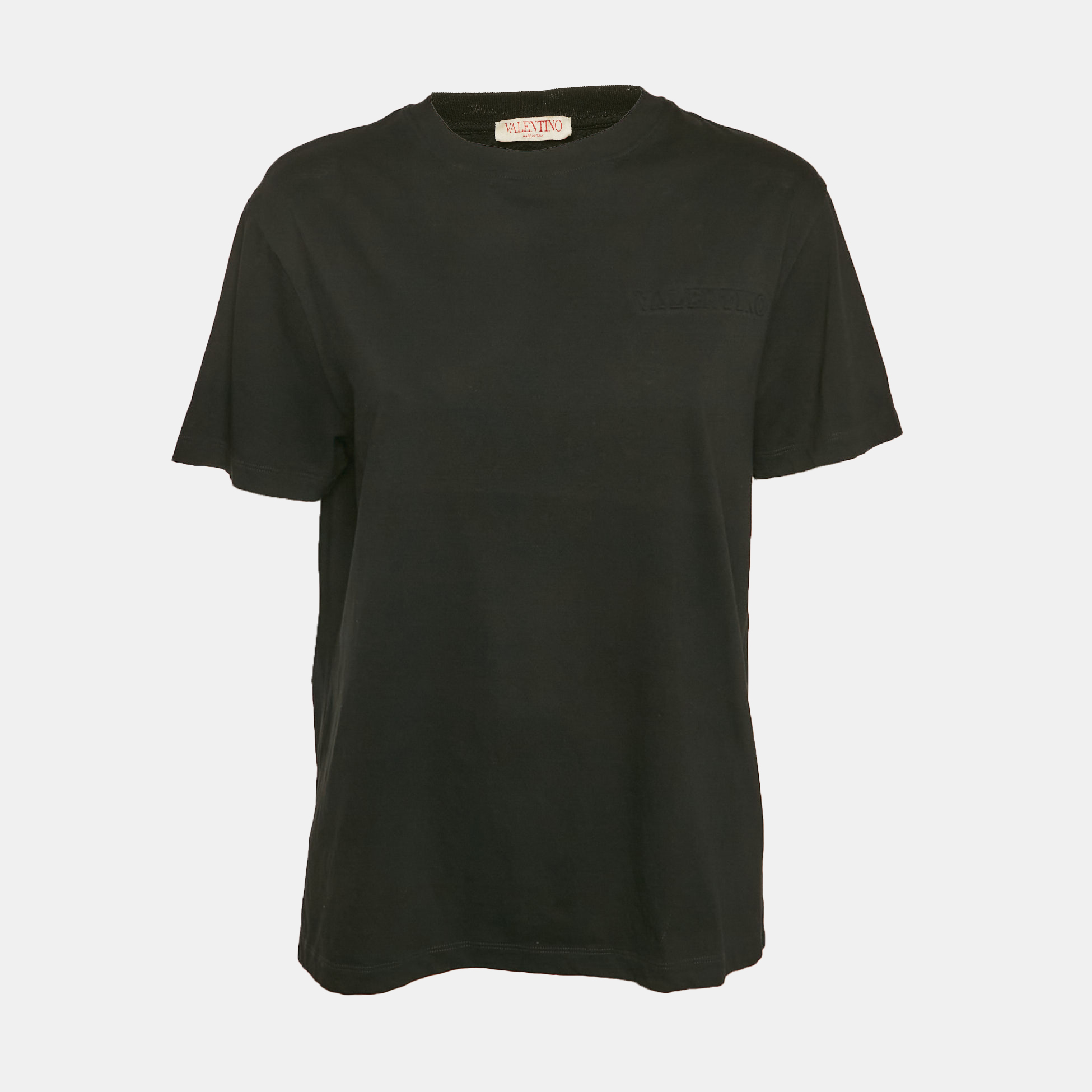 

Valentino Black Logo Embossed Jersey Crewneck T-Shirt M