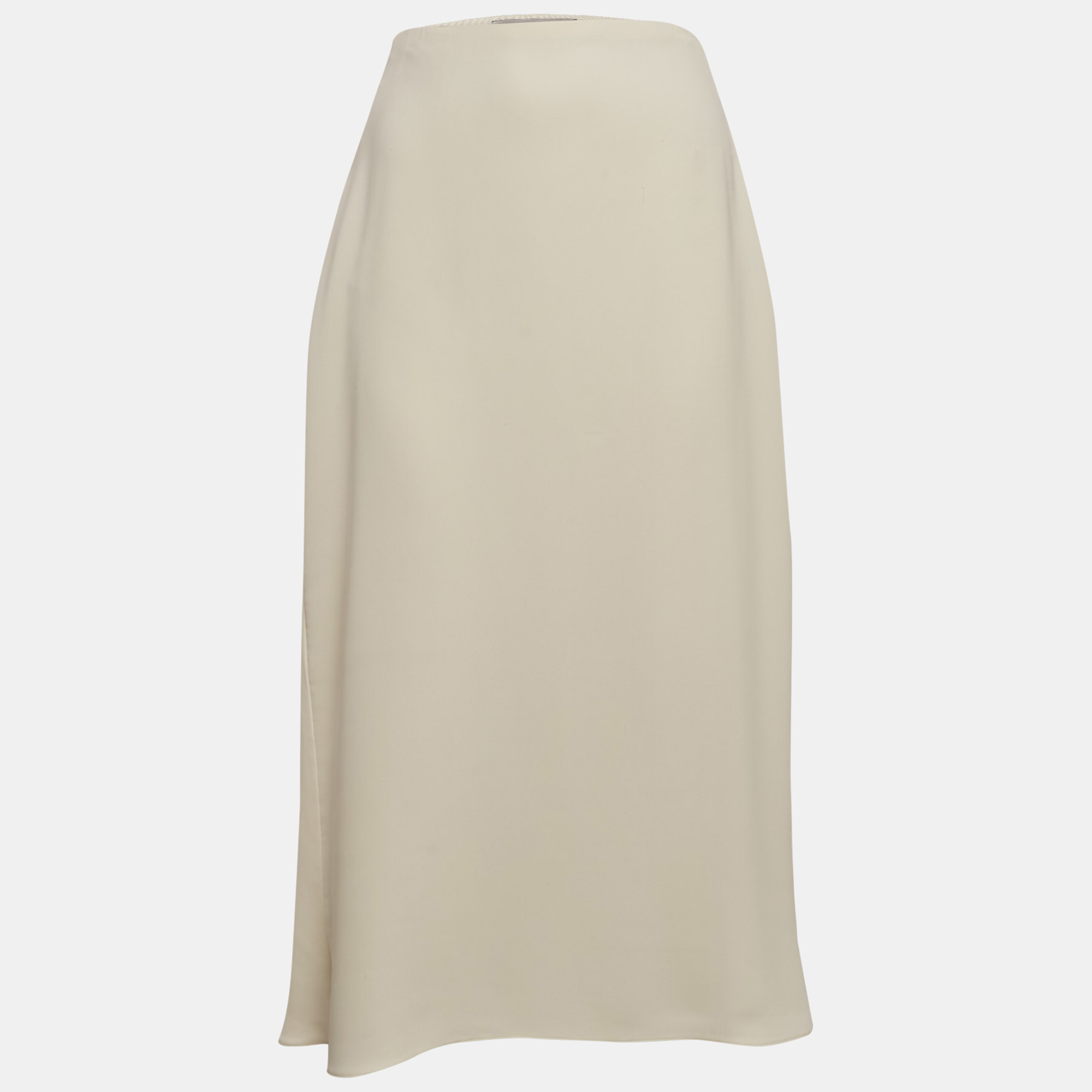 

Valentino Cream Silk Midi Skirt M