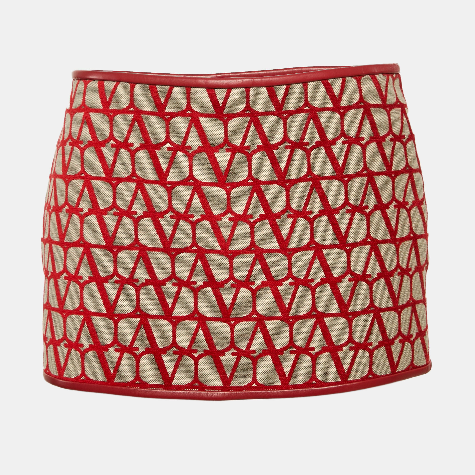 

Valentino Red Monogram Jacquard Skorts S