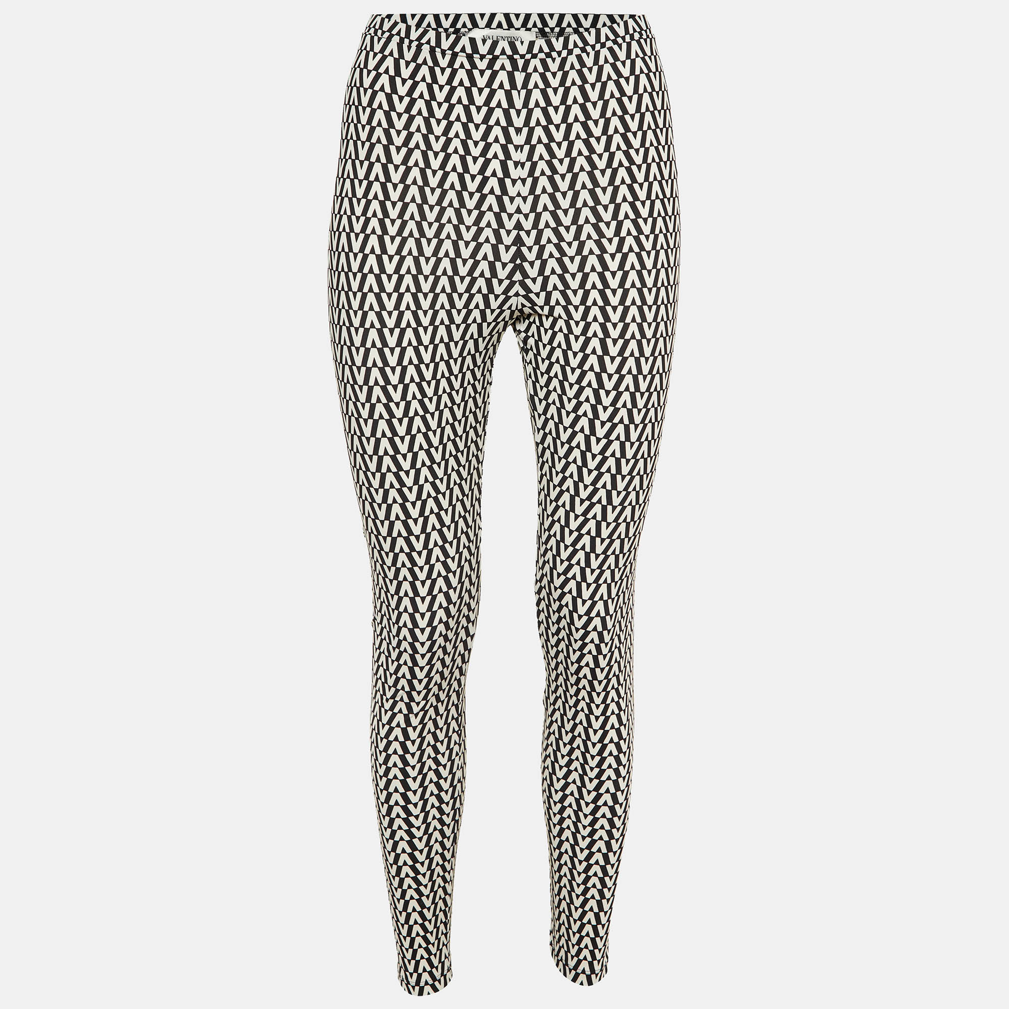 

Valentino Monochrome V-Logo Jersey Leggings M, Black