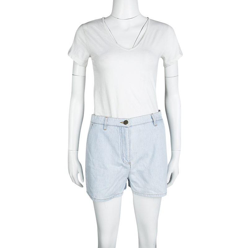 

Valentino Blue Light Wash High Waist Denim Shorts