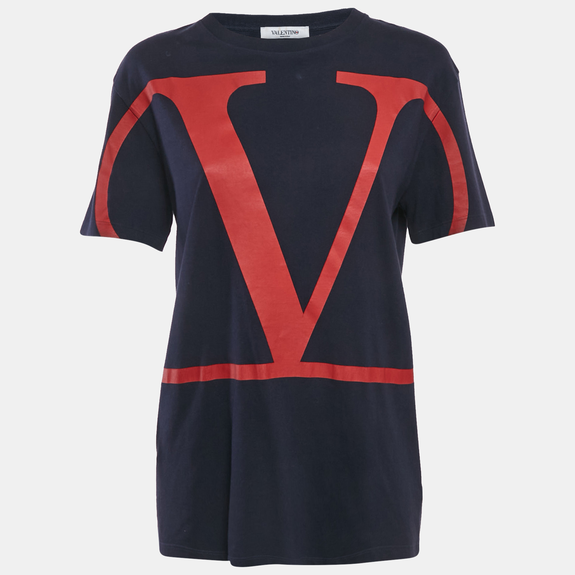 

Valentino Navy Blue VLogo Cotton T-Shirt S