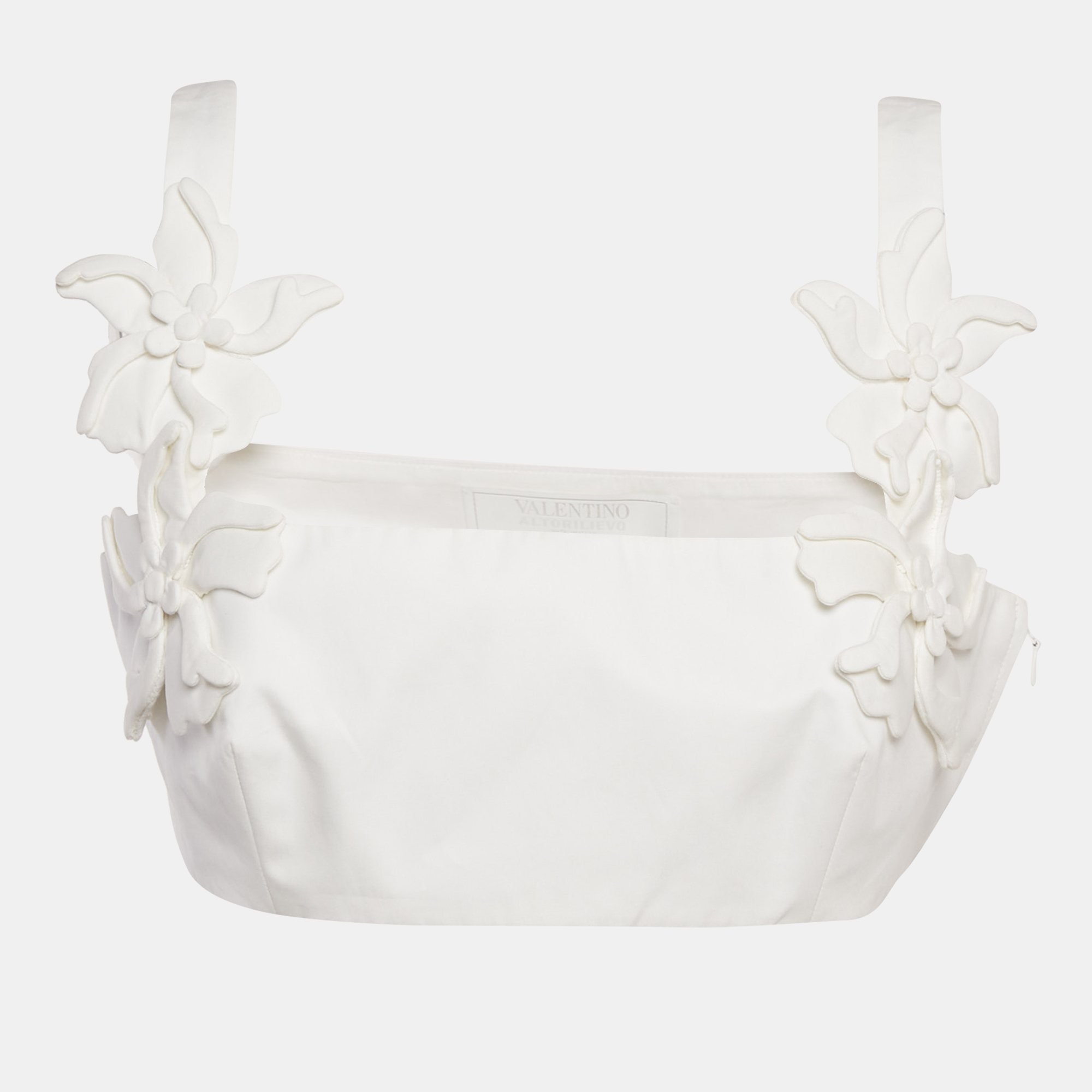 

Valentino Altorilievo White Floral Applique Cotton Crop Top M