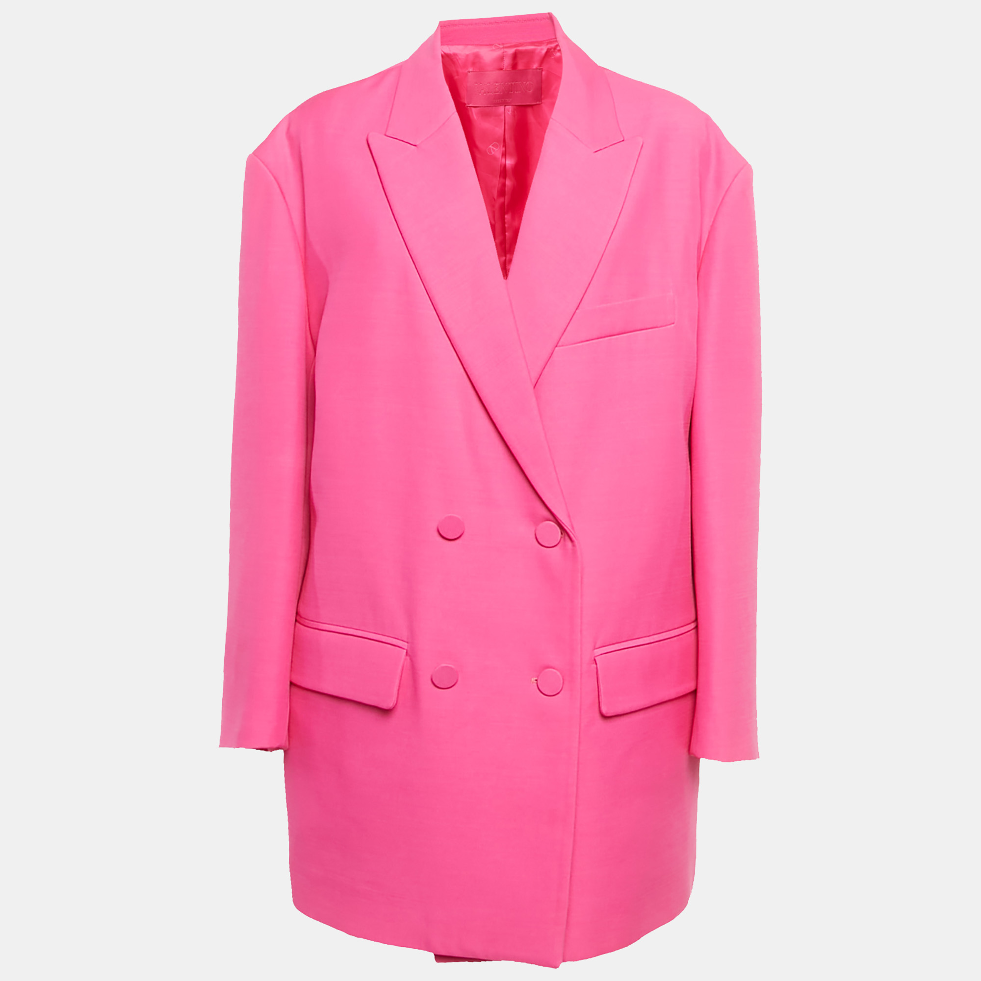 

Valentino Pink Wool and Silk 3 Pc Skirt Suit M