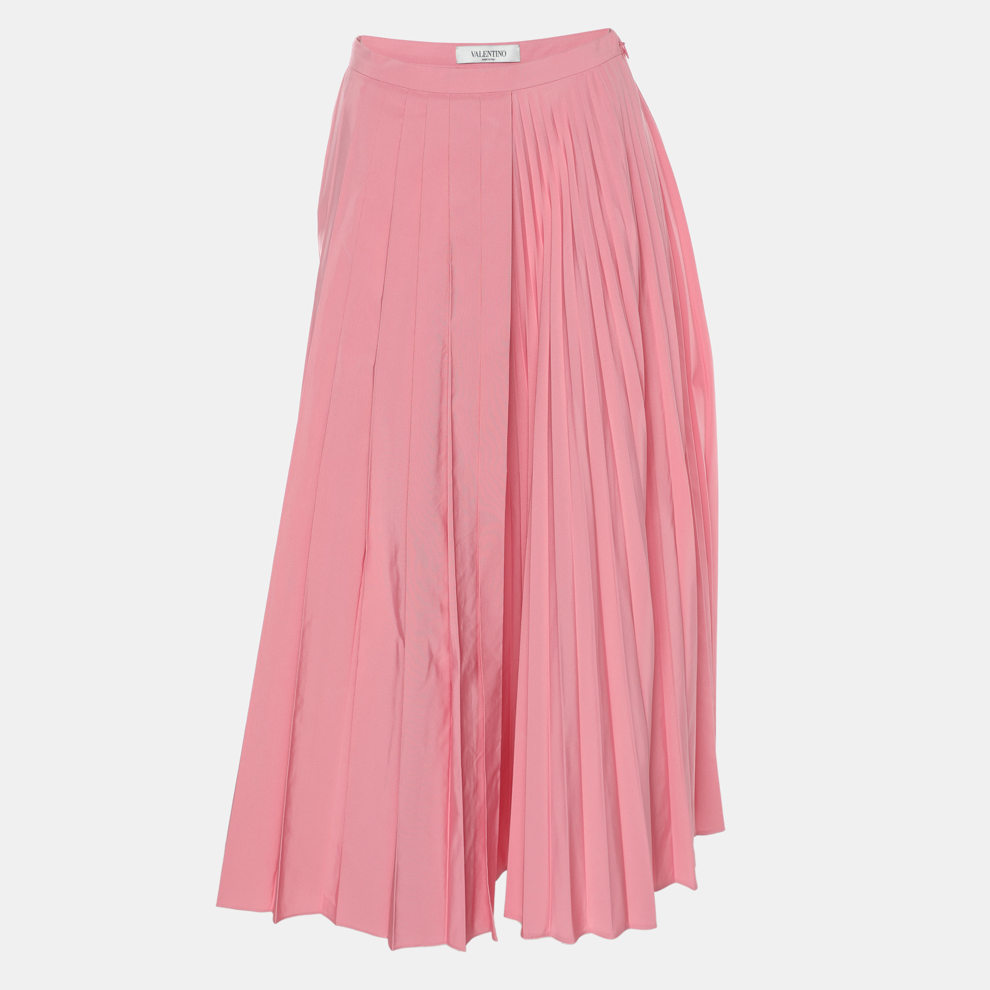 

Valentino Pink Cotton Blend Pleated Skirt S