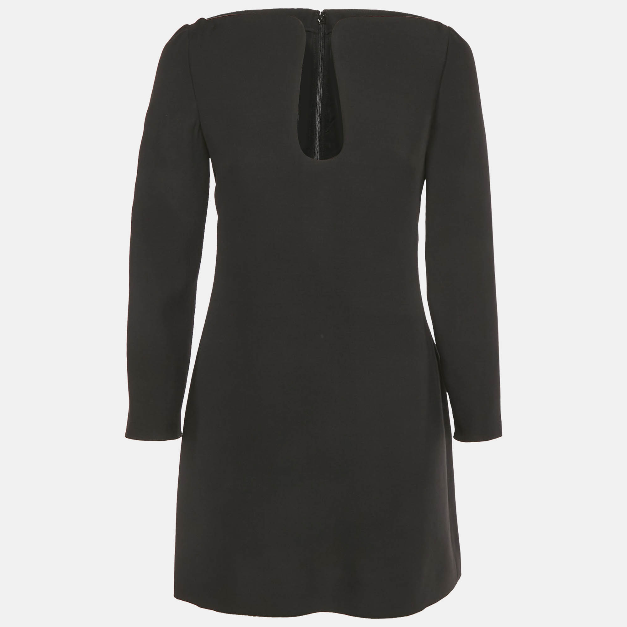 

Valentino Black Crepe Keyhole Neck Detail Mini Dress S