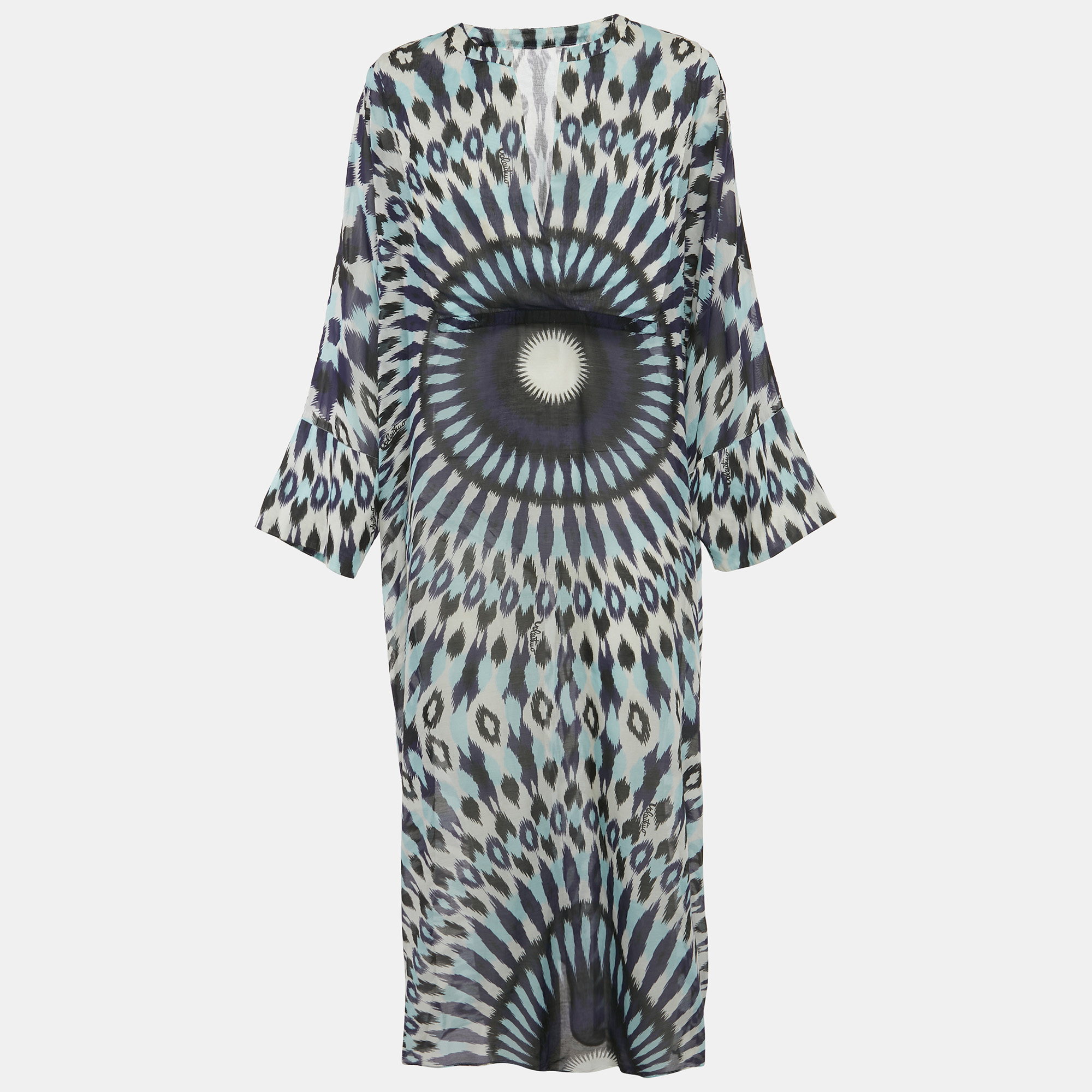 

Valentino Blue Printed Cotton Blend Kaftan Dress M