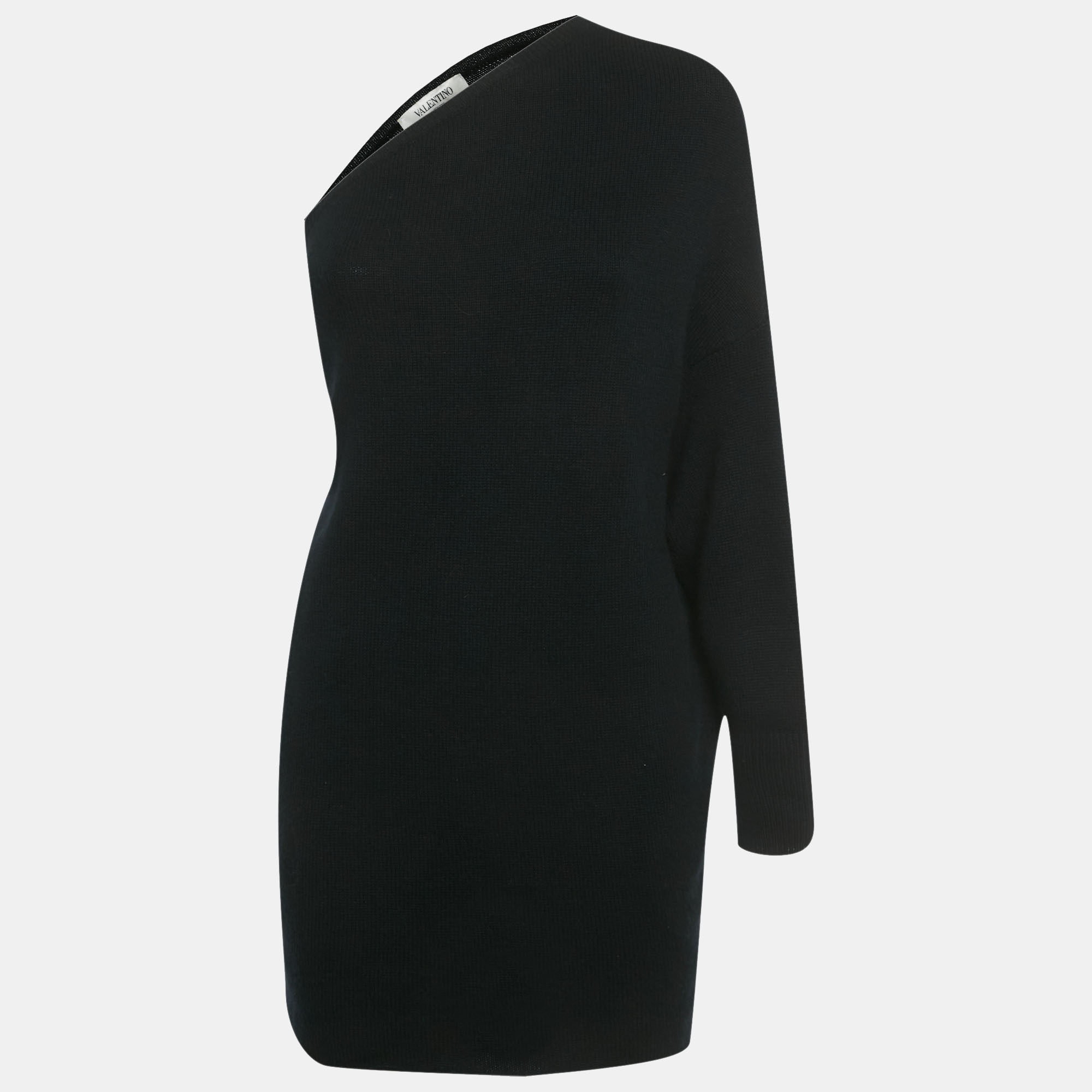 Valentino Black Cashmere One Shoulder Sweater XS