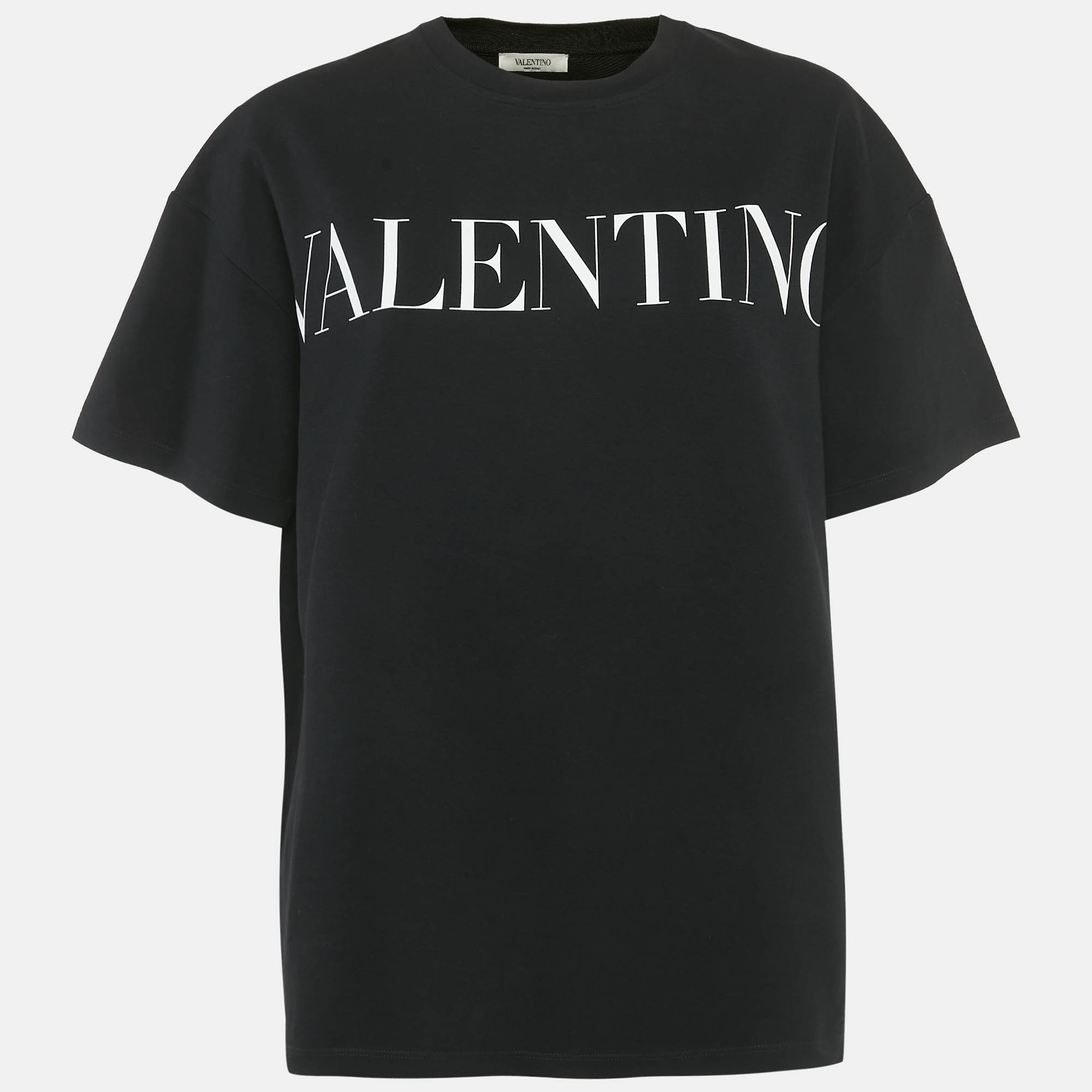 Valentino Black Logo Print Jersey T-Shirt S
