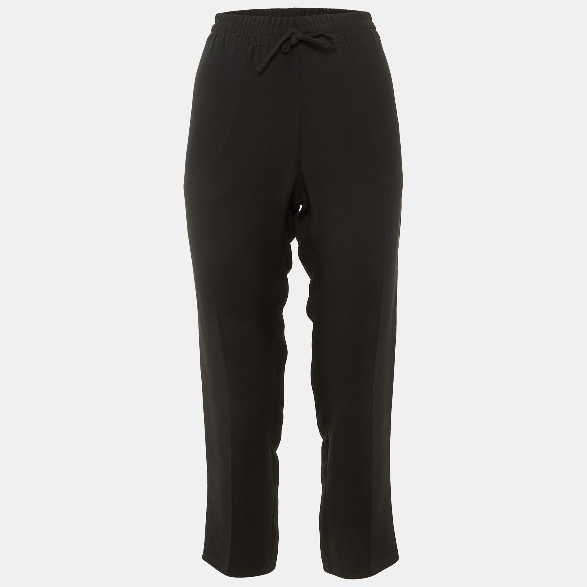 

Valentino Black Silk Drawstring Trousers S