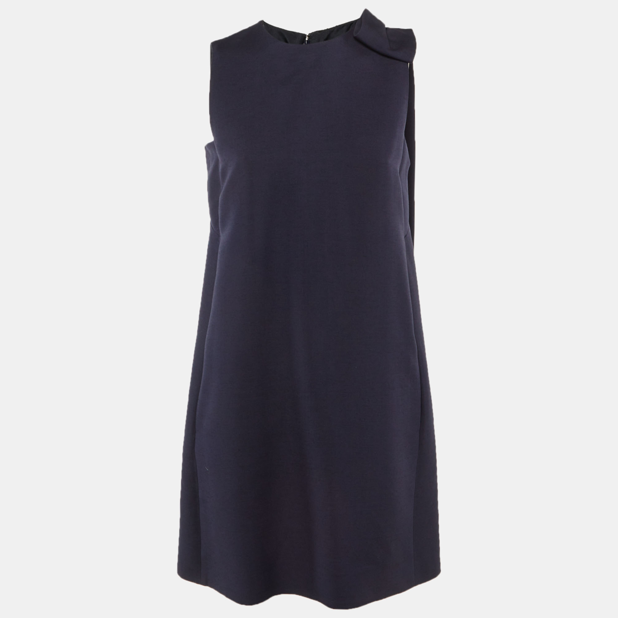 

Valentino Navy Blue Wool & Silk Bow Detail Mini Dress S