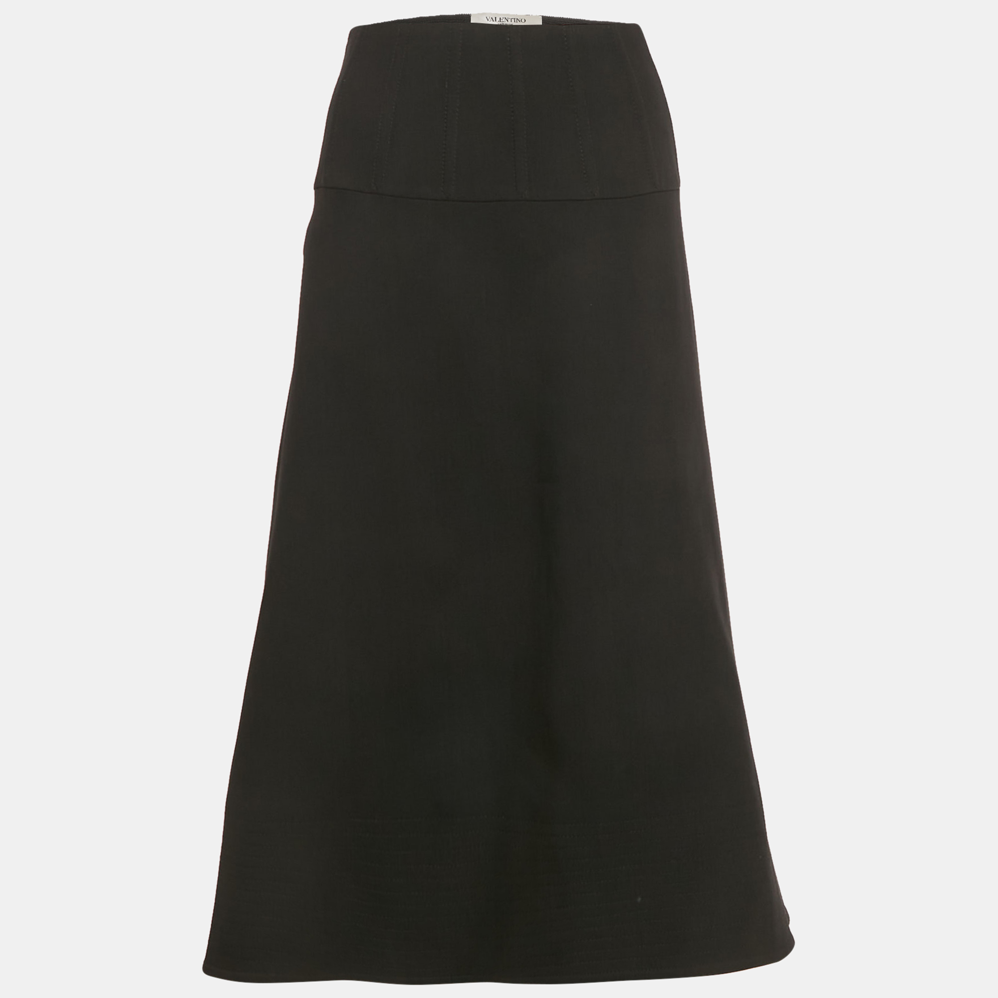 

Valentino Black Wool Midi Skirt M