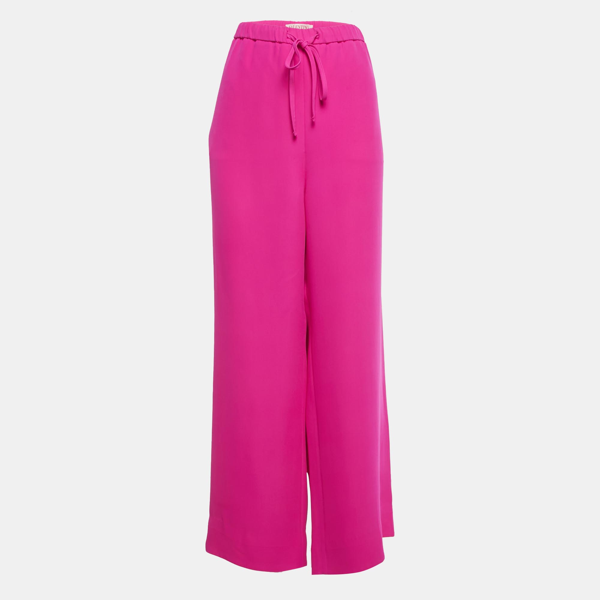 

Valentino Pink Silk Drawstring Trousers L