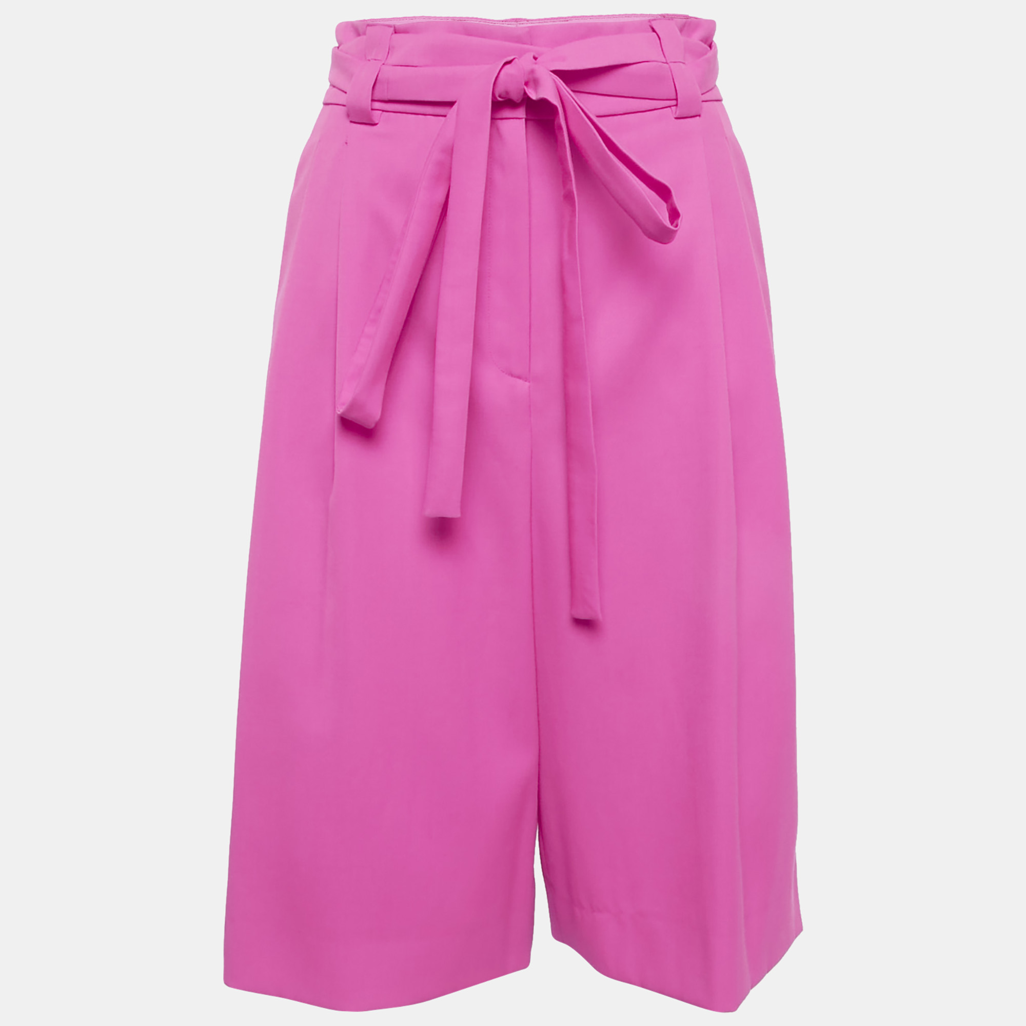 

Valentino Neon Pink Wool Pleated Knee-Length Shorts M