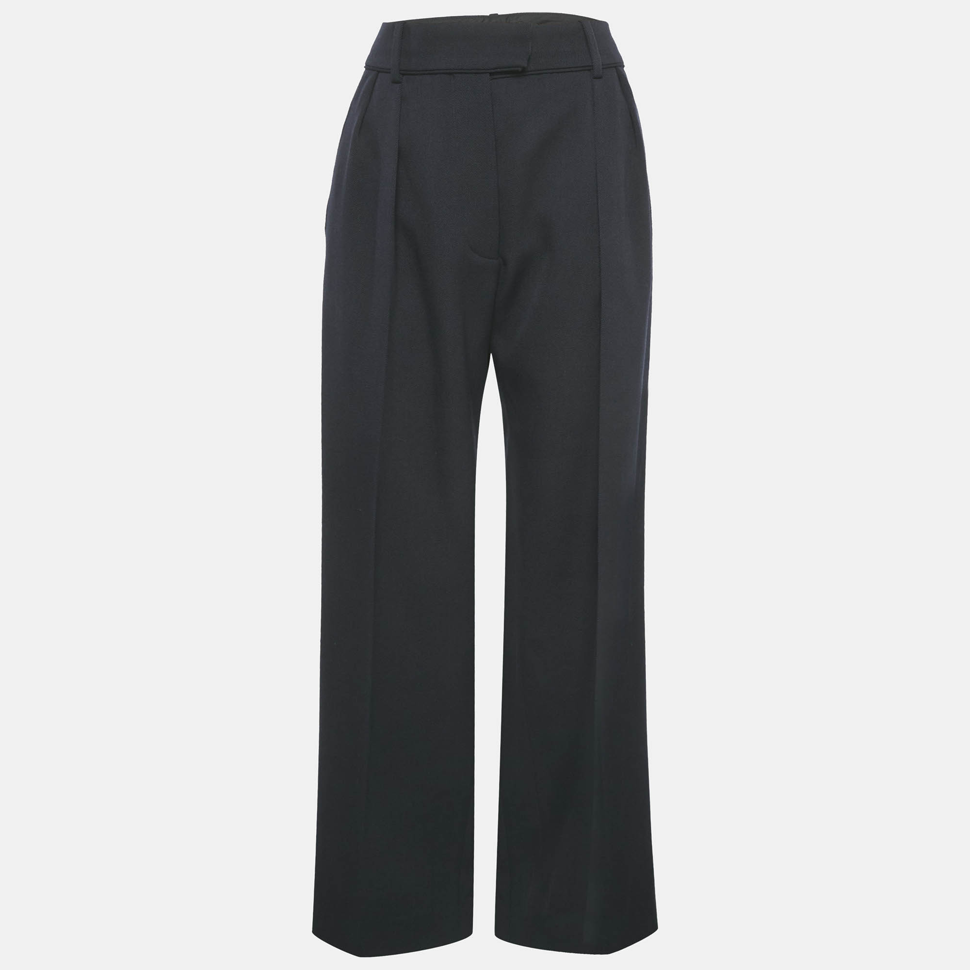 

Valentino Blue Gabardine Straight Fit Trousers S, Navy blue