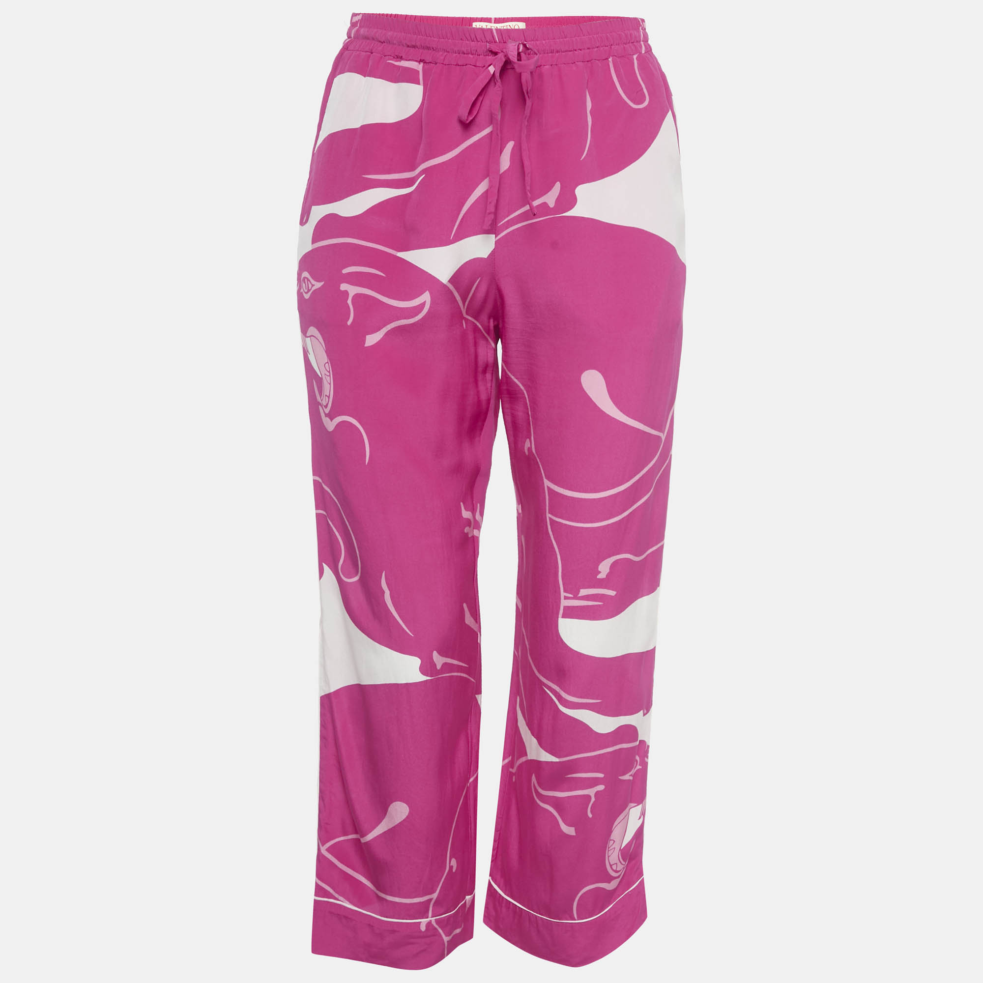 

Valentino Pink Panther Motif Silk Capri S