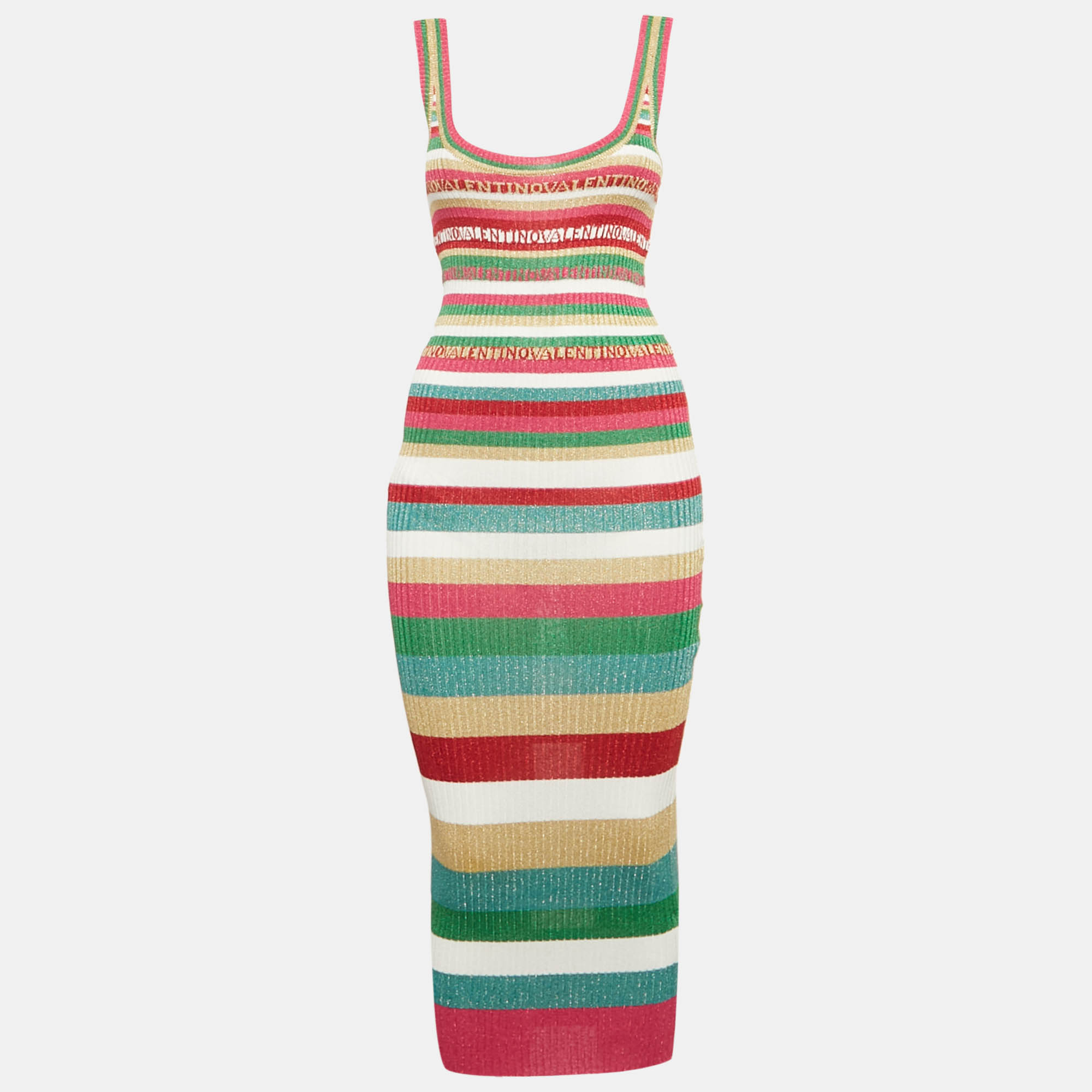 

Valentino Multicolor Lurex Rib Knit Maxi Dress S