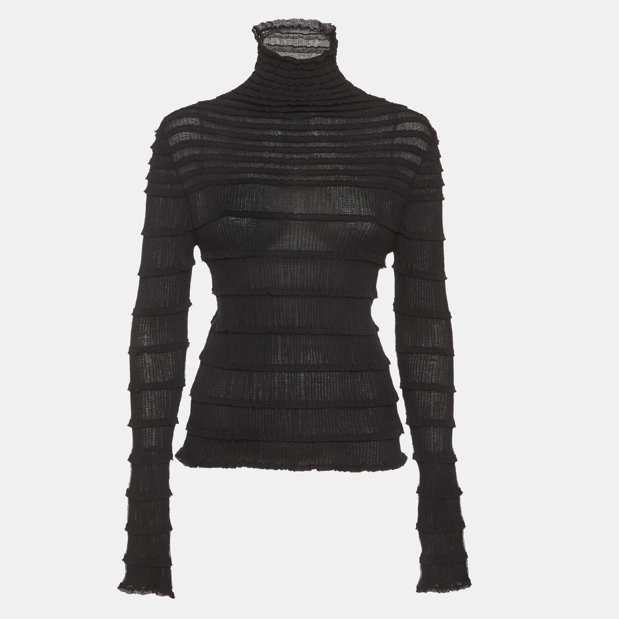 

Valentino Black Stretch Cotton Long Sleeve Top S