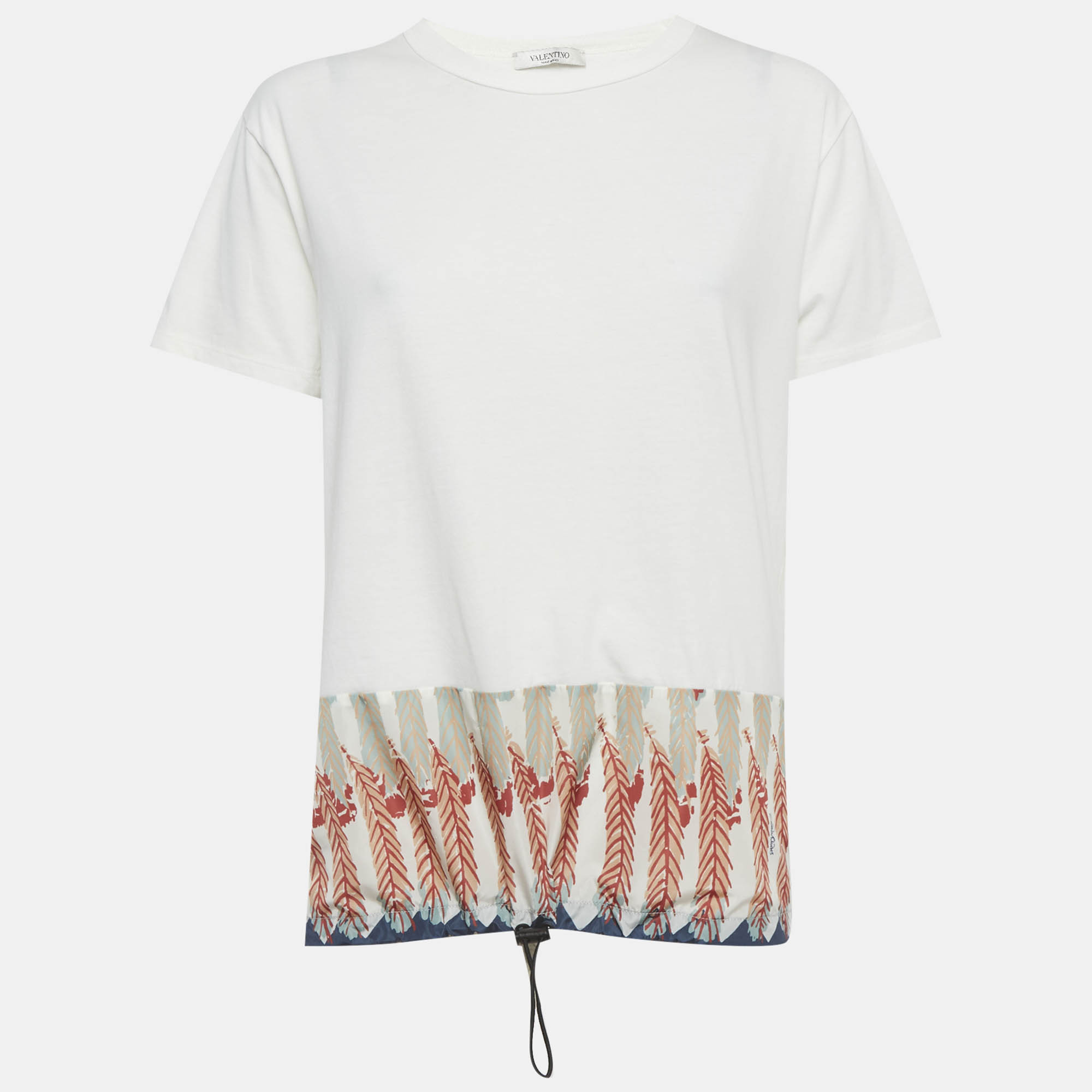 

Valentino White Printed Jersey and Nylon T-Shirt S
