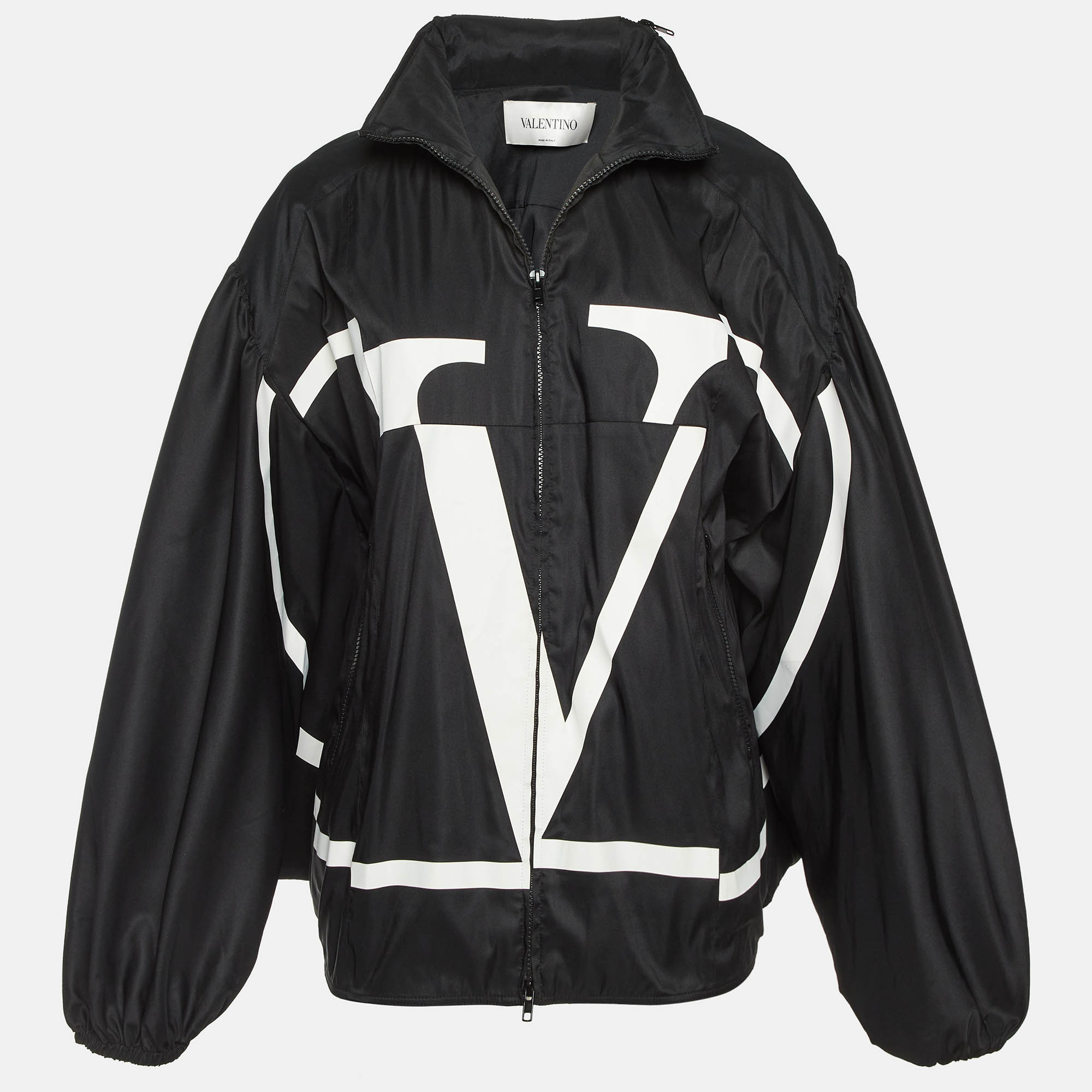 

Valentino Black Deconstructed VLogo Bat Sleeves Jacket S