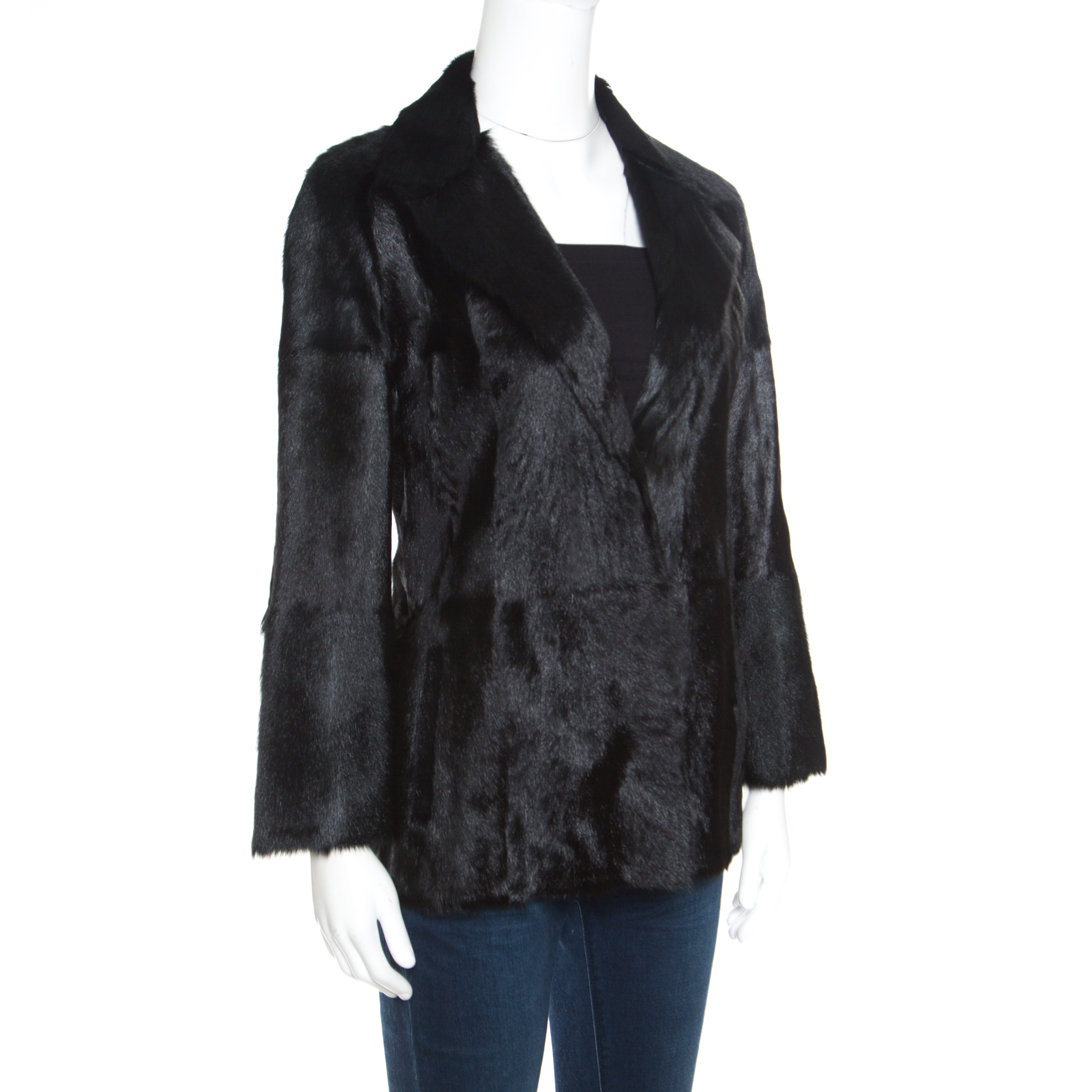 

Valentino Vintage Black Dankalia Kid Goat Fur Jacket