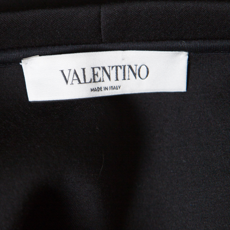 Pre-owned Valentino Black Contrast Flared Hem Detail Sweatshirt S
