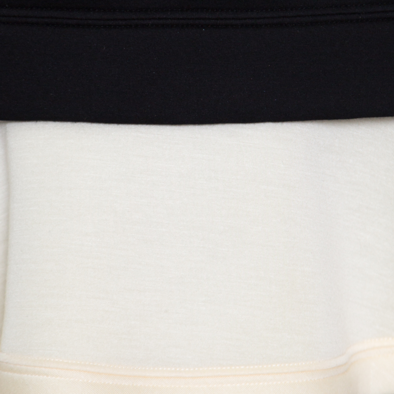 Pre-owned Valentino Black Contrast Flared Hem Detail Sweatshirt S