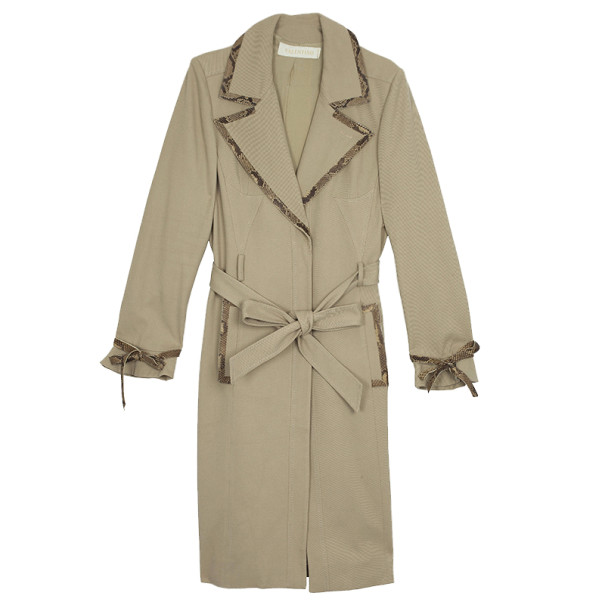 مملوكة مسبقًا Valentino Trench Coat with Python Trimming L