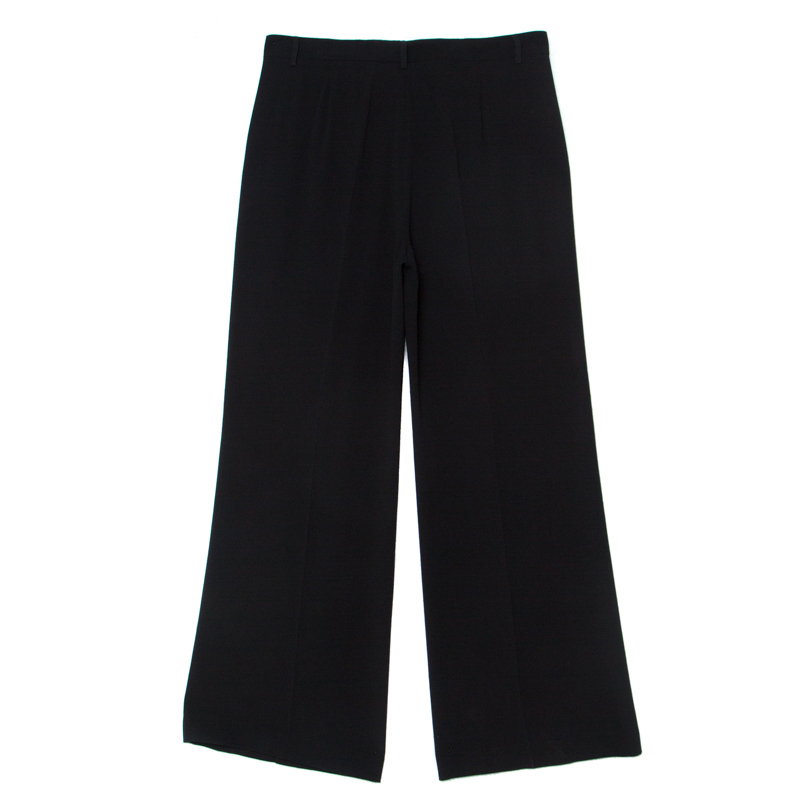 

Valentino Black Crepe Wide Leg Trousers