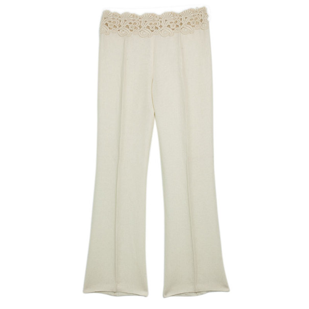 Pre Owned Valentino Lace Belt Linen Trousers M
