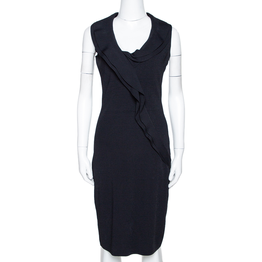 black knit sleeveless dress