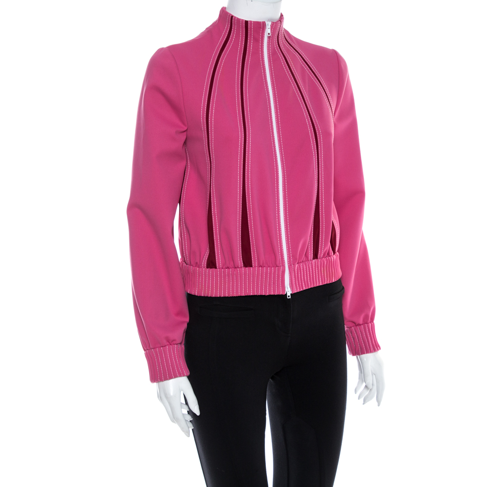 

Valentino Pink Jersey Panelled High Neck Track Jacket
