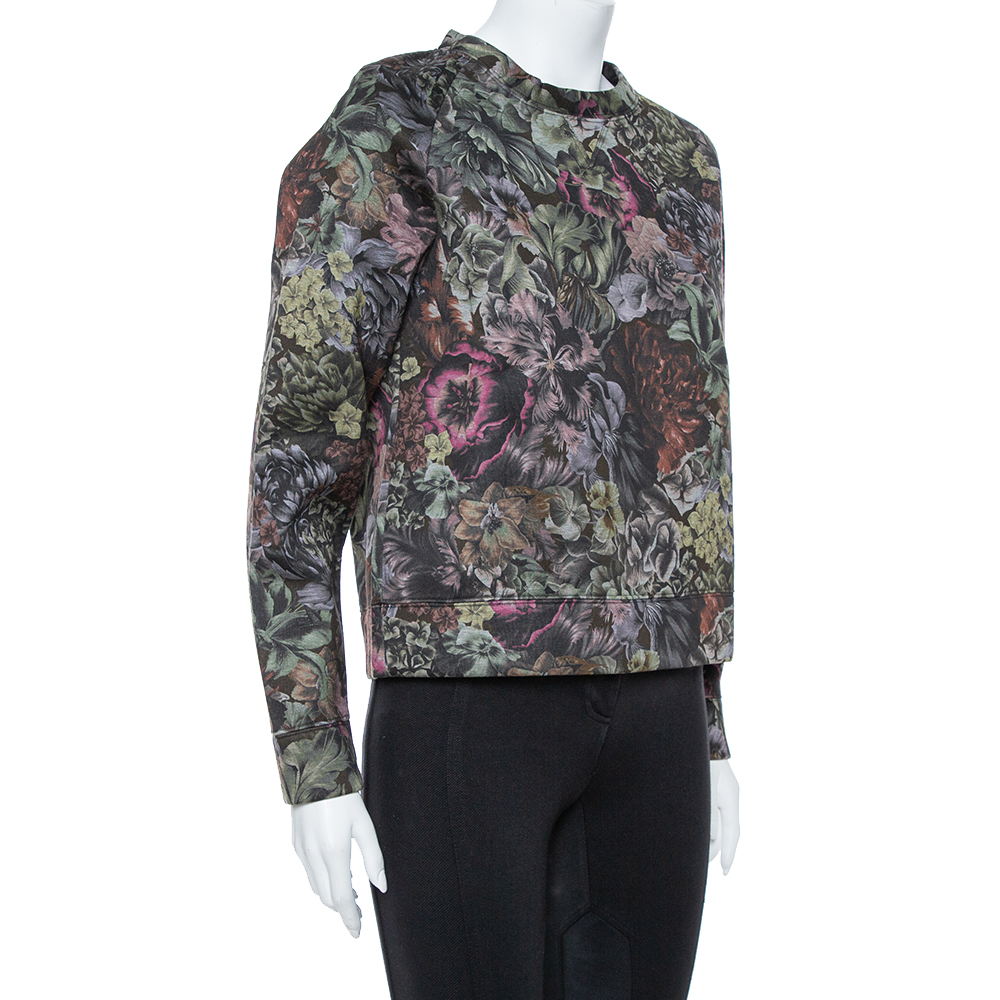 

Valentino Multicolor Floral Printed Neoprene Sweatshirt