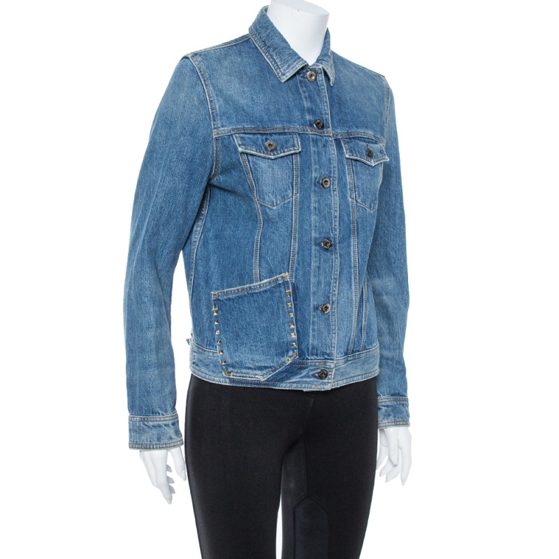 

Valentino Blue Denim Rockstud Untitled 19 Jacket