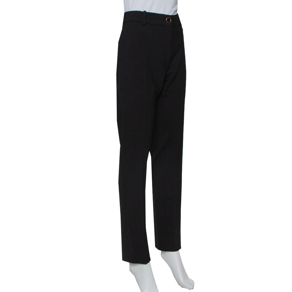 

Valentino Black Stretch Wool Tapered Leg Pants