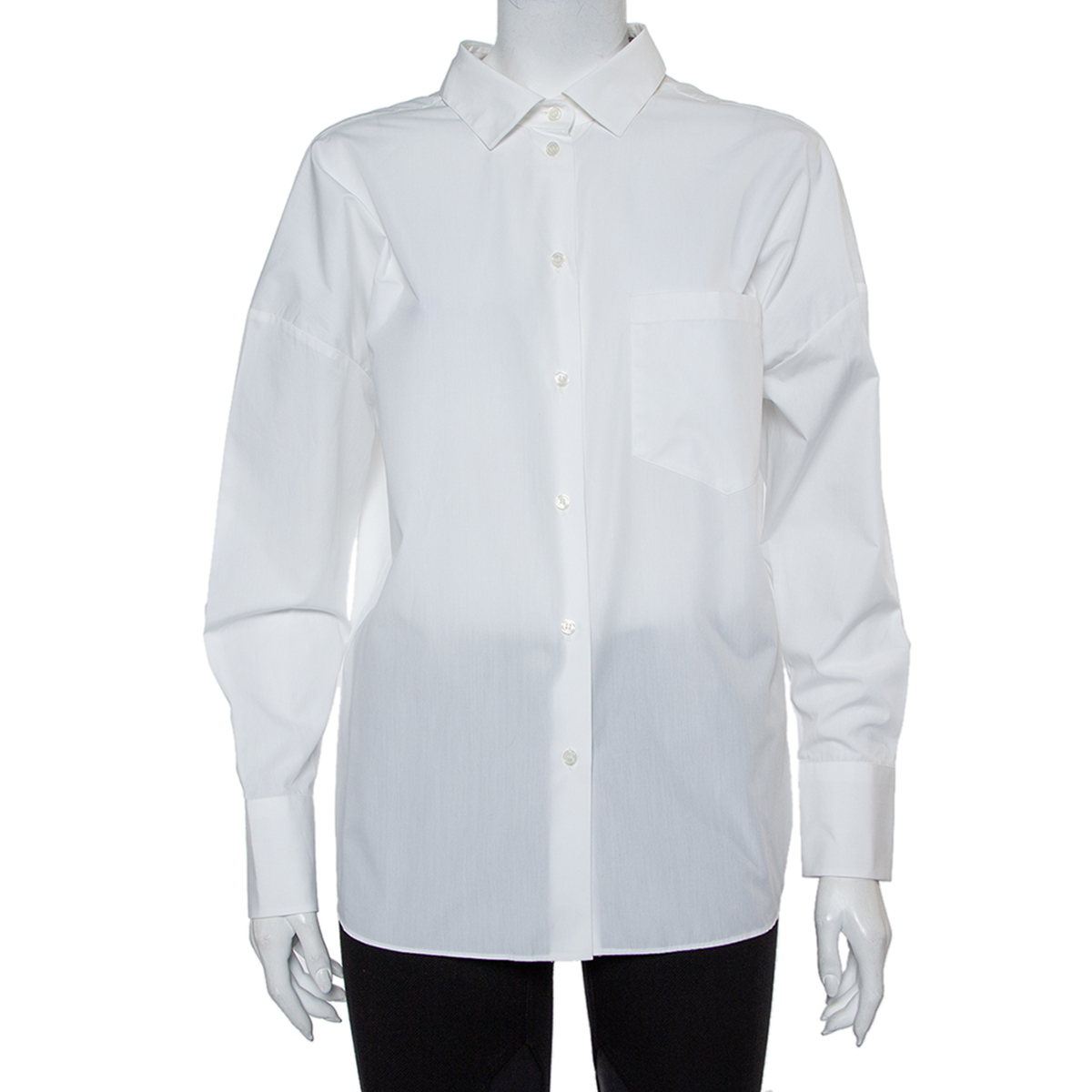 

Valentino White Cotton Back Tie Detail Button Front Shirt