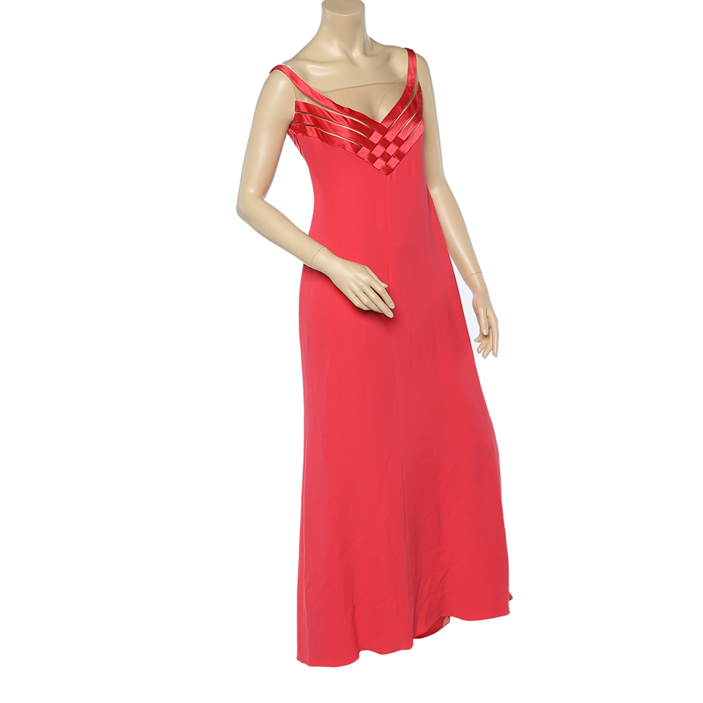 

Valentino Pink Silk Crepe Sleeveless Maxi Dress