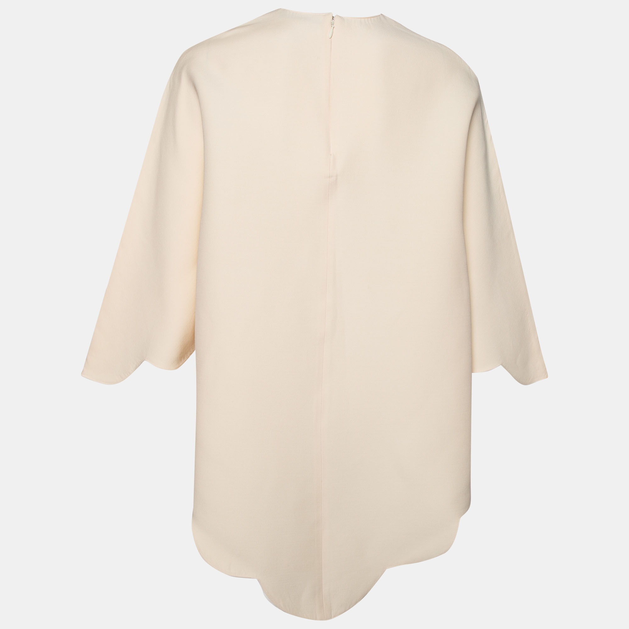 

Valentino Cream Crepe Scalloped Cape Top