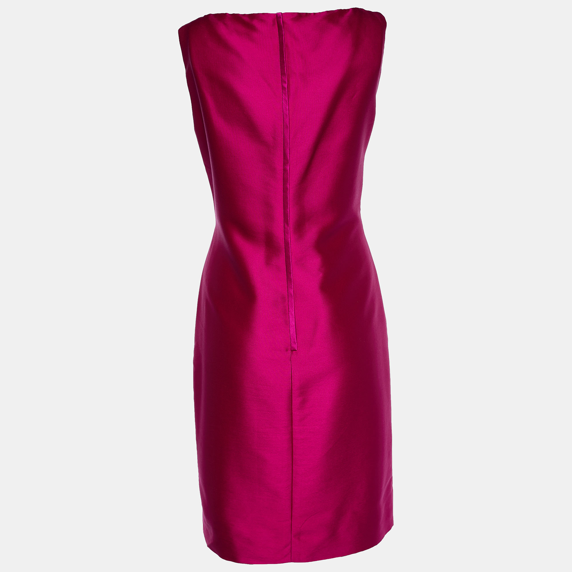 

Valentino Vintage Pink Silk Wool Bow Detail Sheath Dress