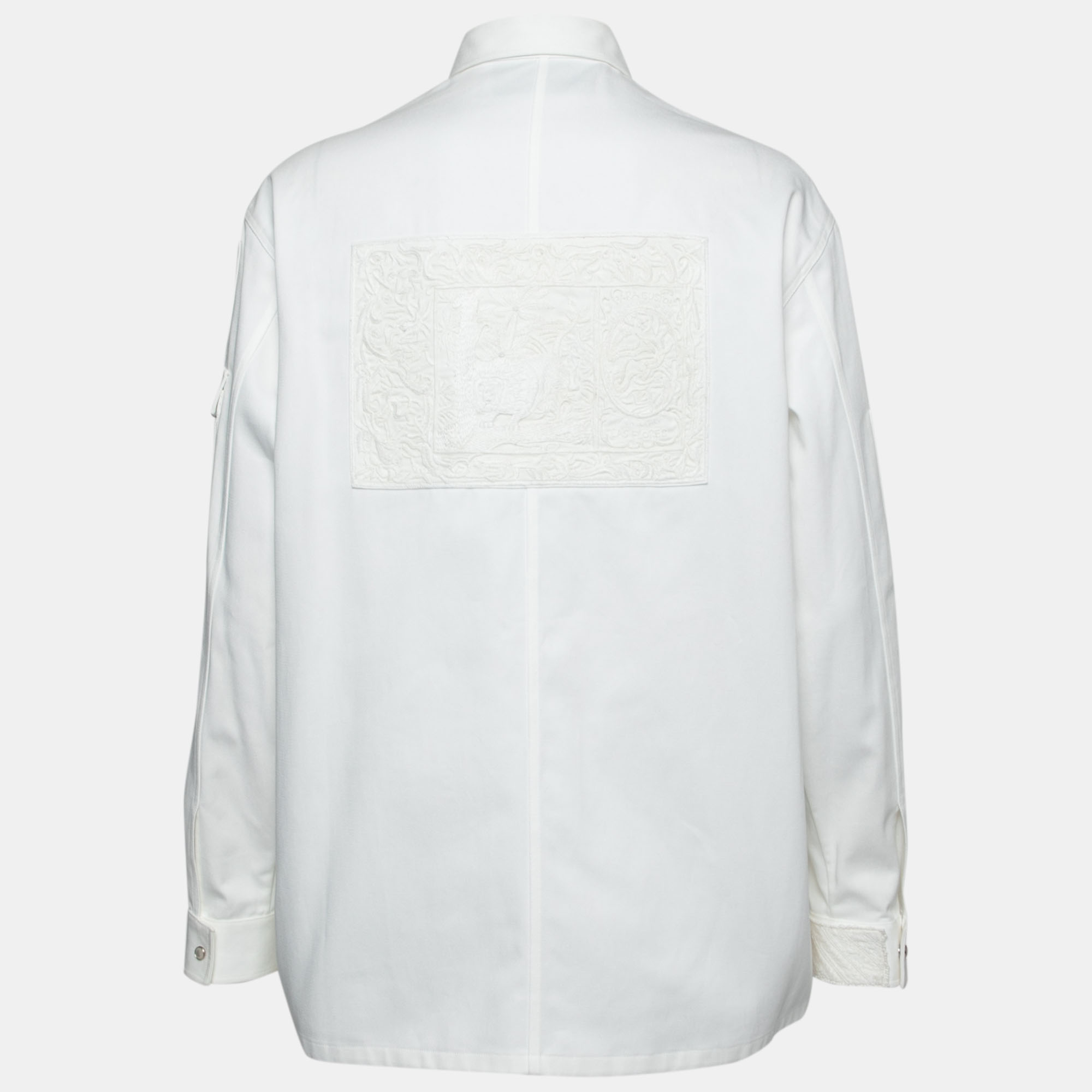 

Valentino White Denim Bead Embroidered Button Front Jacket