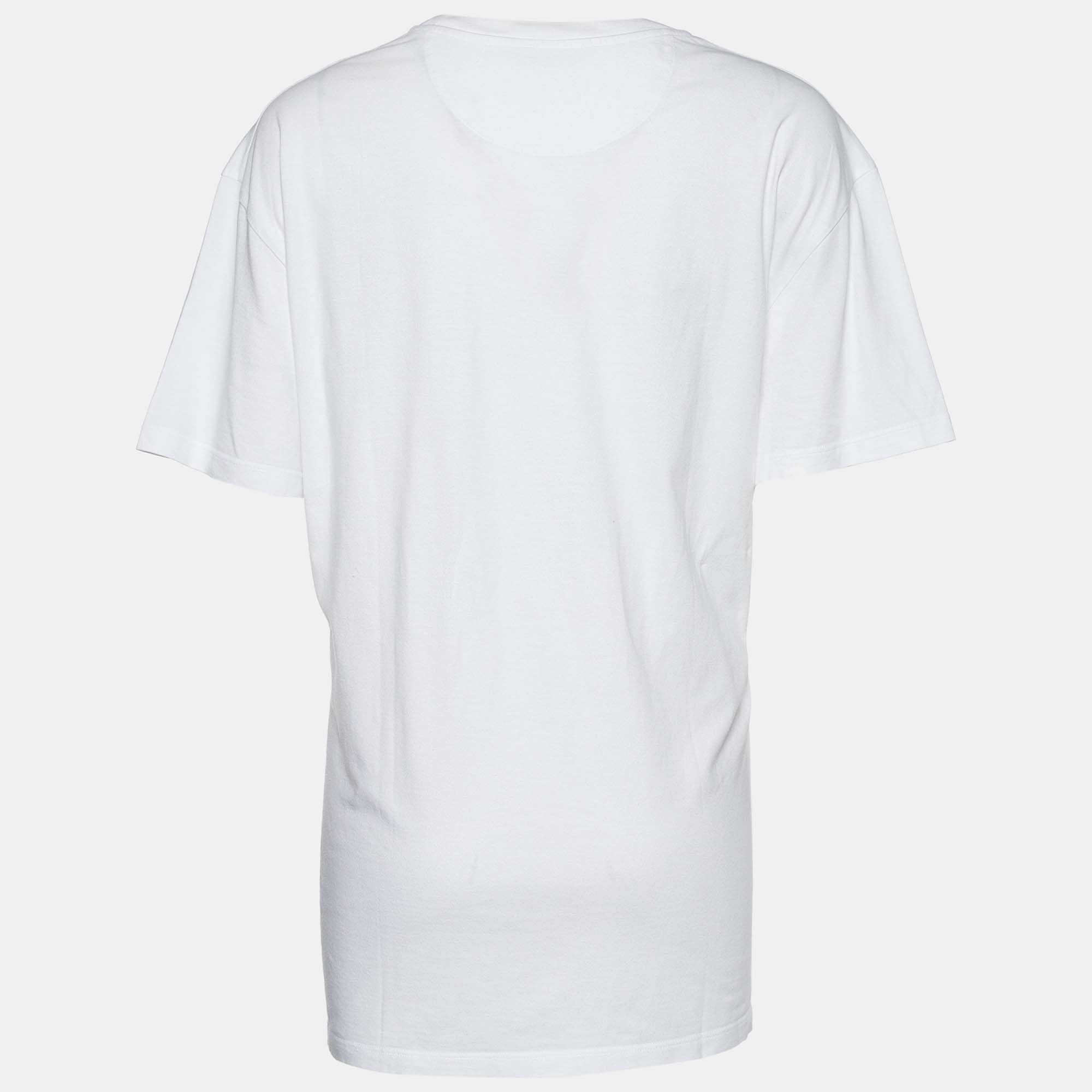 

Valentino White Jersey Tower Logo Print T-Shirt