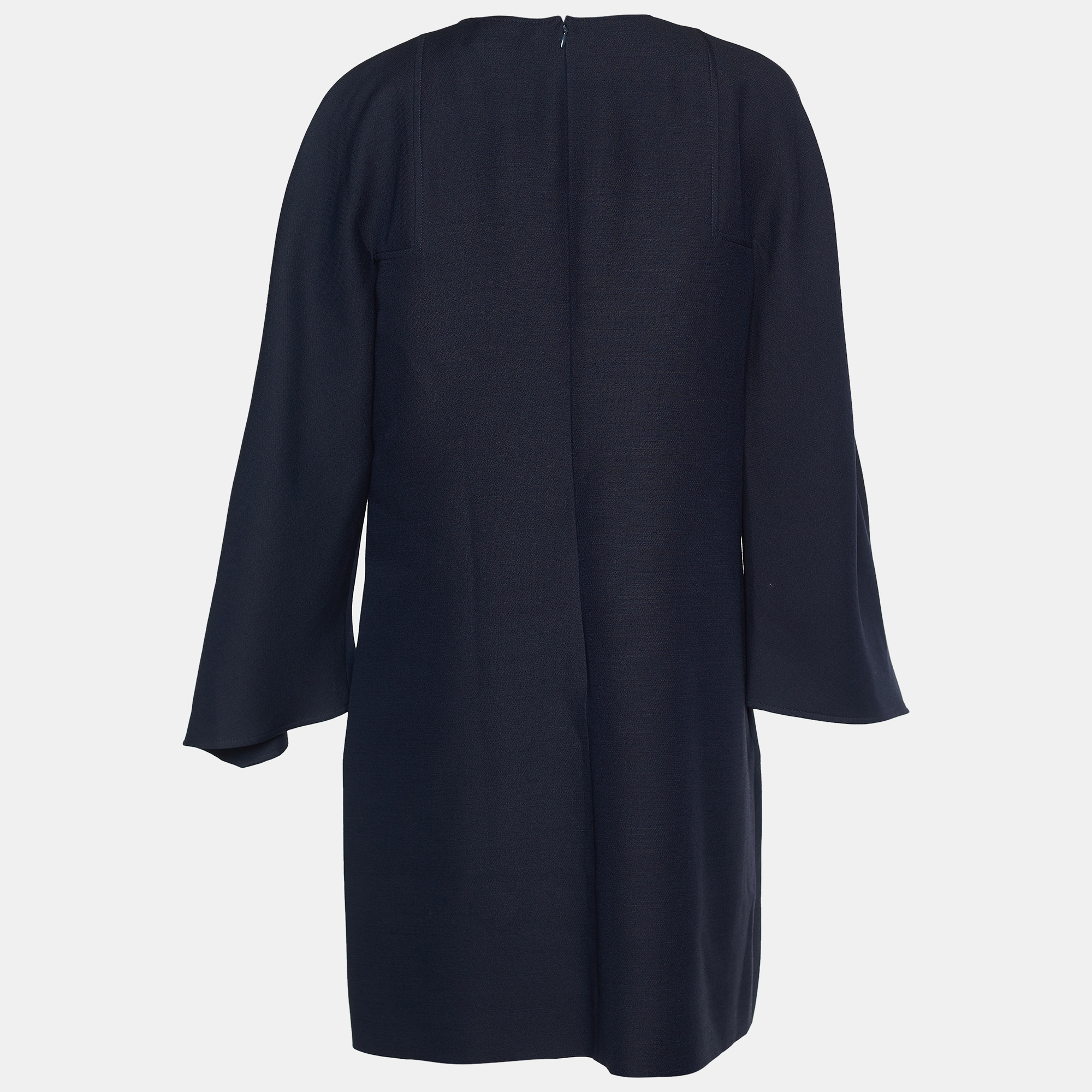 

Valentino Navy Blue Wool Silk Shift Dress