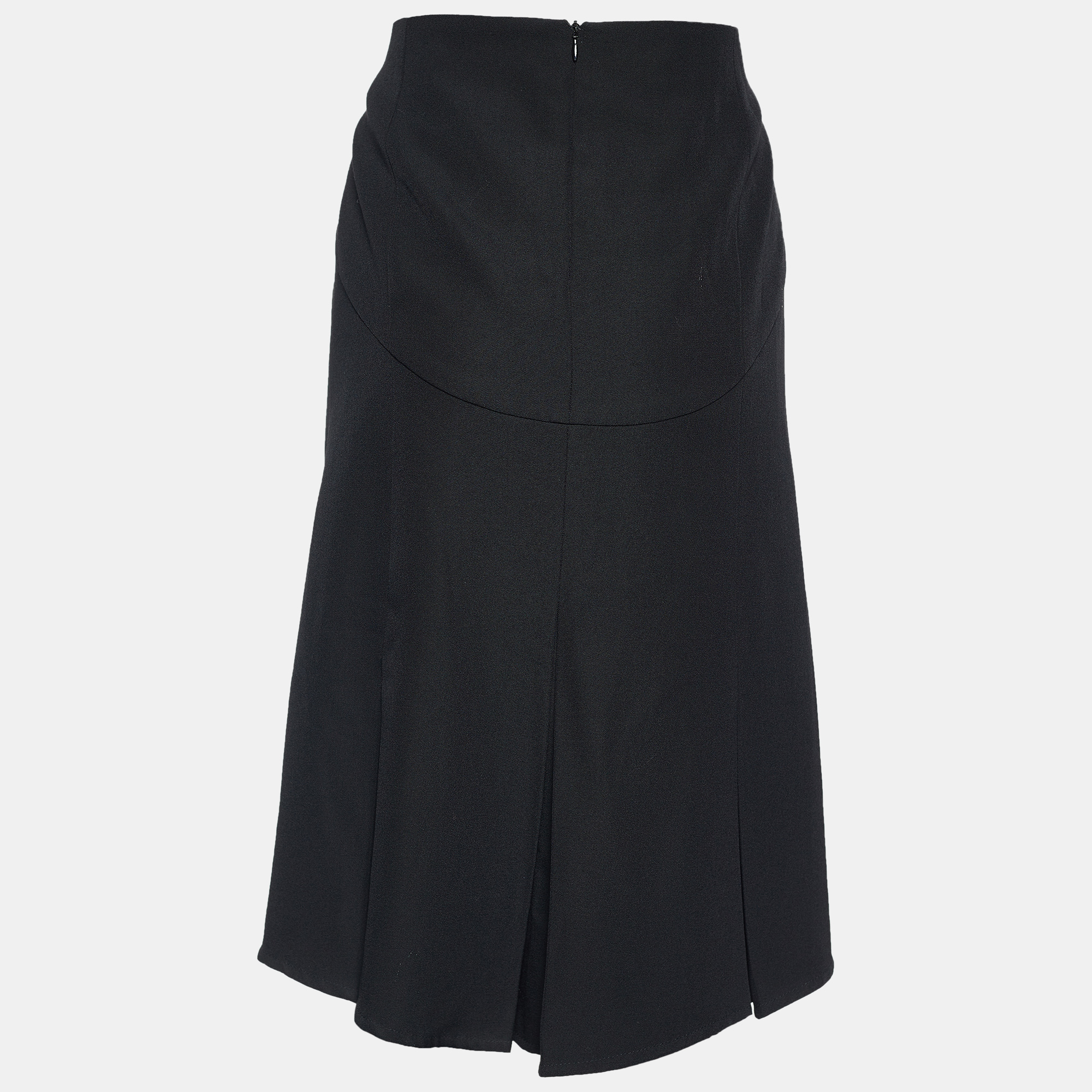 

Valentino Black Wool Contrast Stripe Detail Asymmetric Skirt