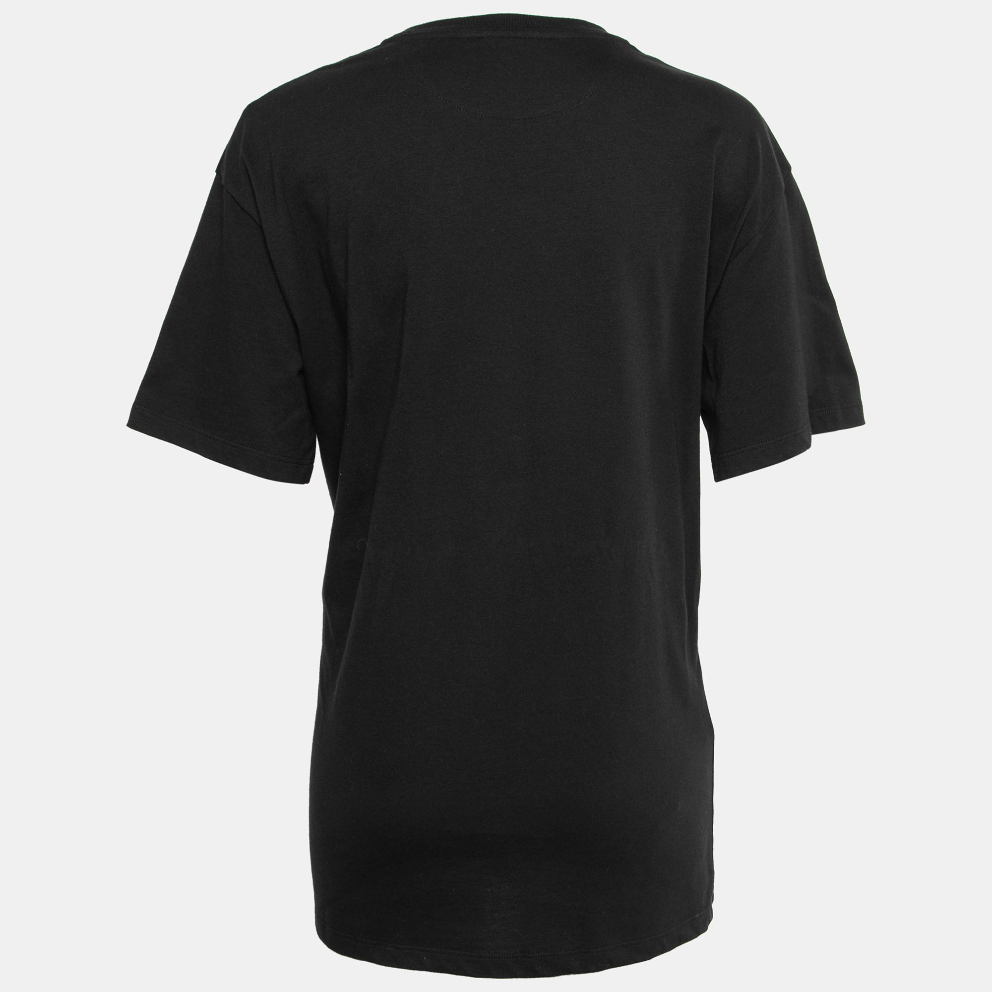 

Valentino Black Cotton Embroidered Crew Neck T-Shirt