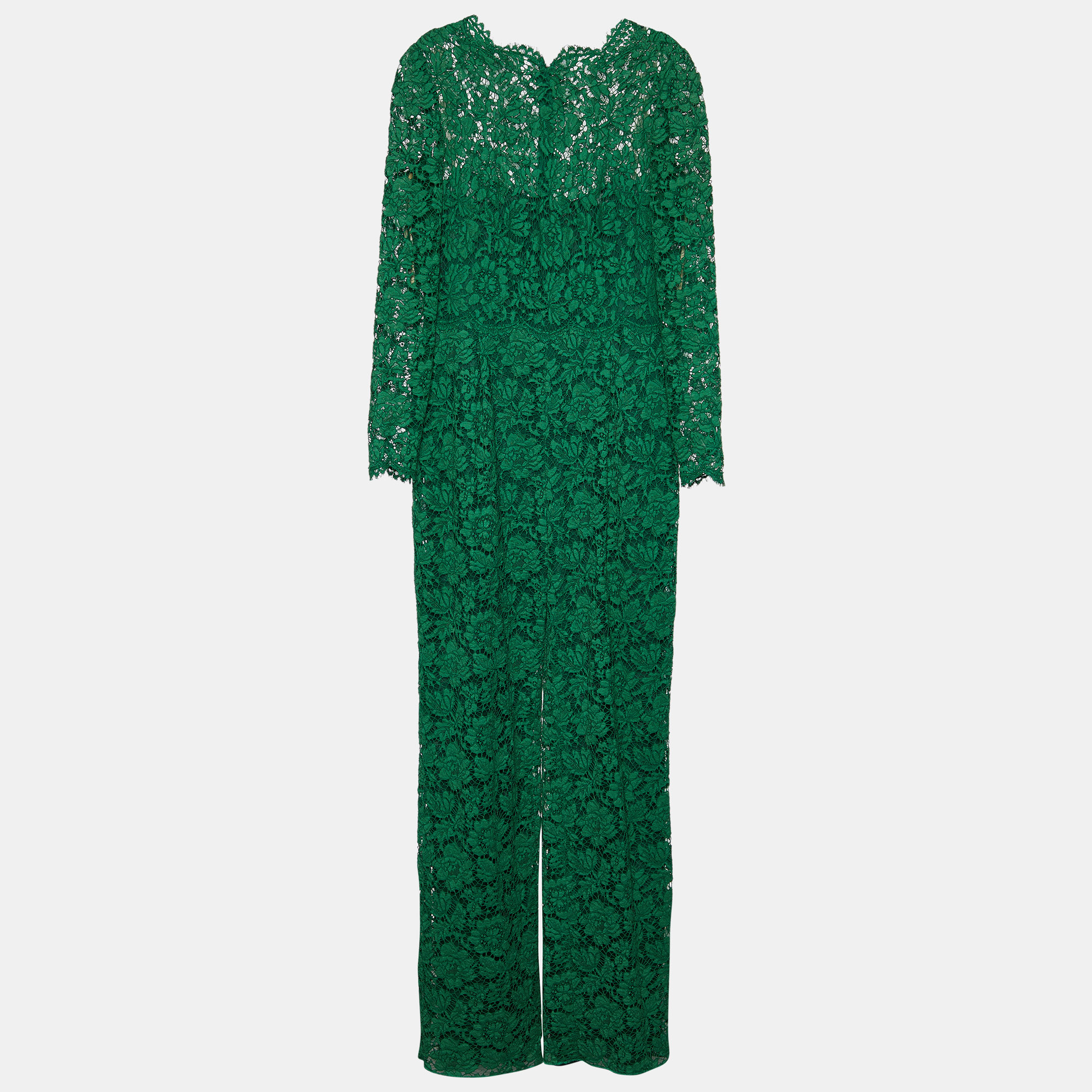 

Valentino Green Lace Long Sleeve Jumpsuit