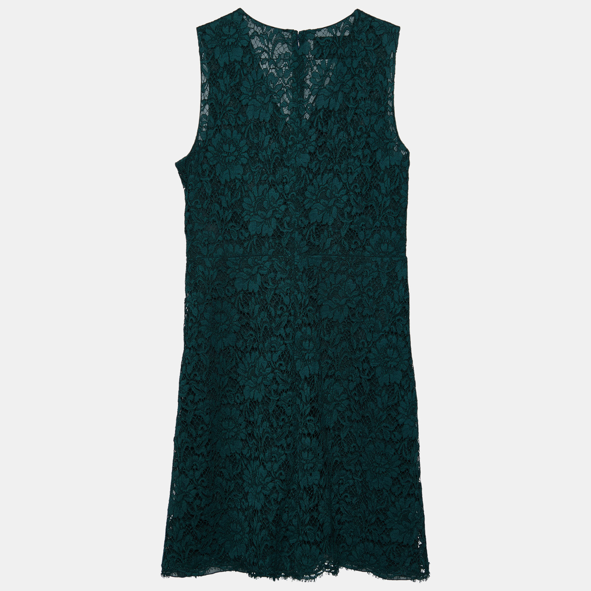 

Valentino Dark Green lace Sleeveless Midi Dress