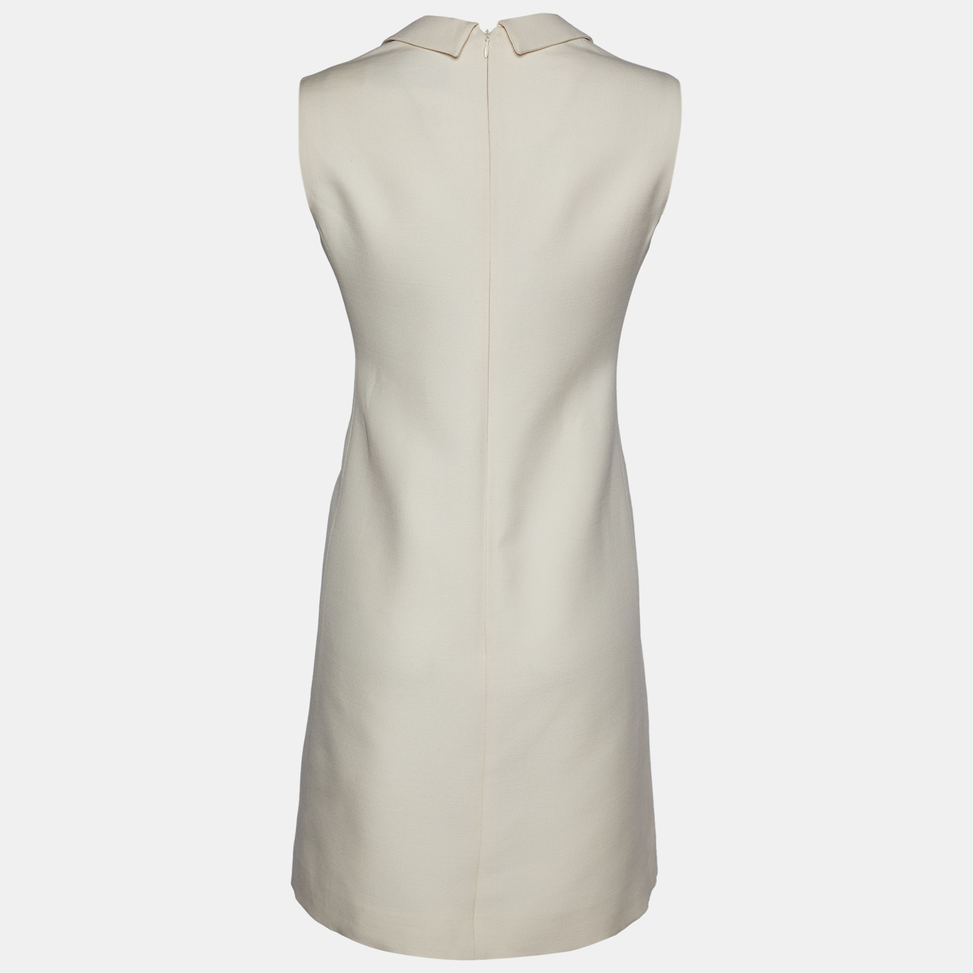 

Valentino Ivory White Wool & Silk Shift Dress