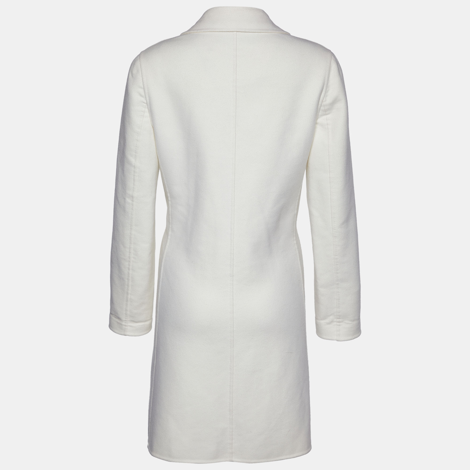 

Valentino Ivory White Wool & Angora Button Front Coat