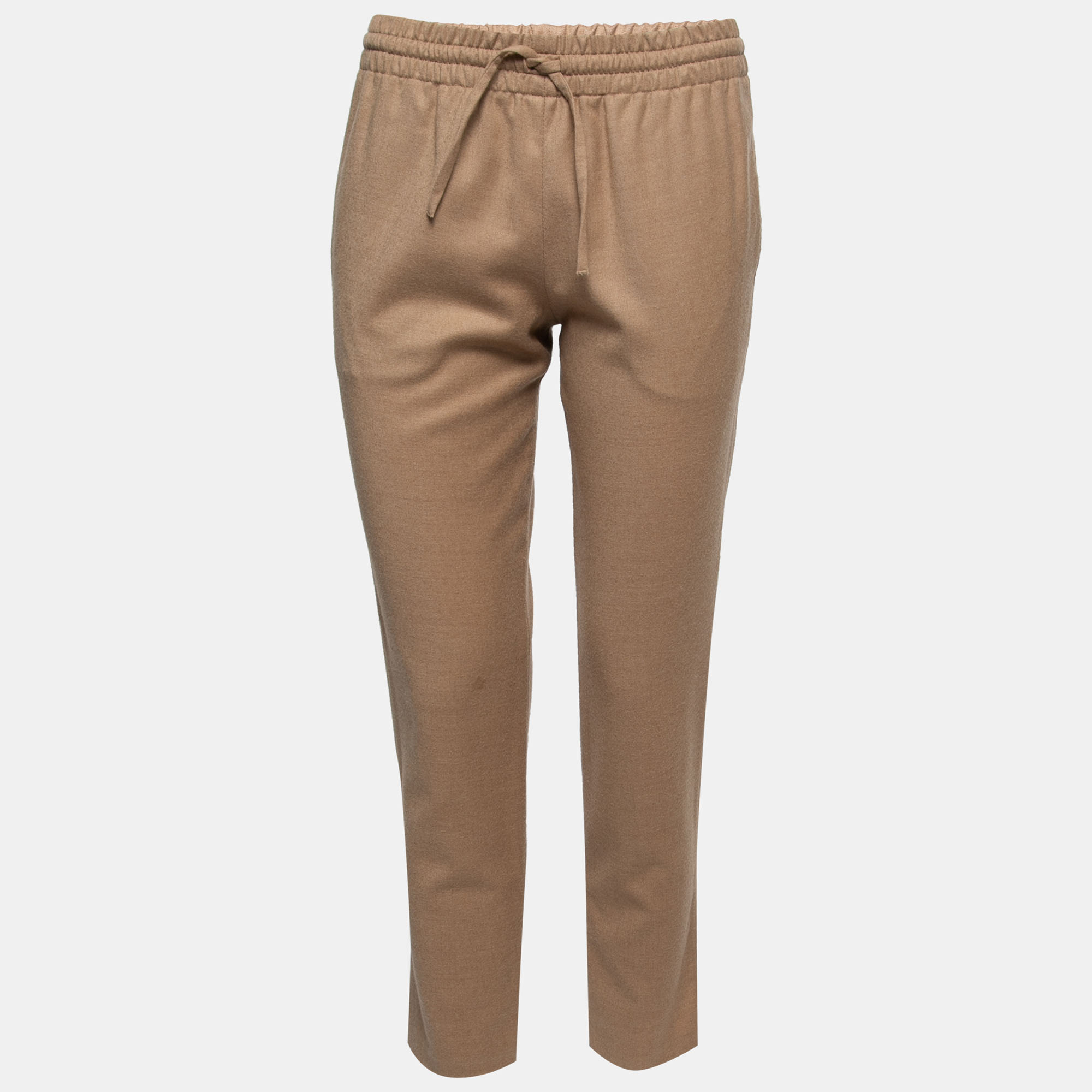 Pre-owned Valentino Beige Wool Tailored Joggers S