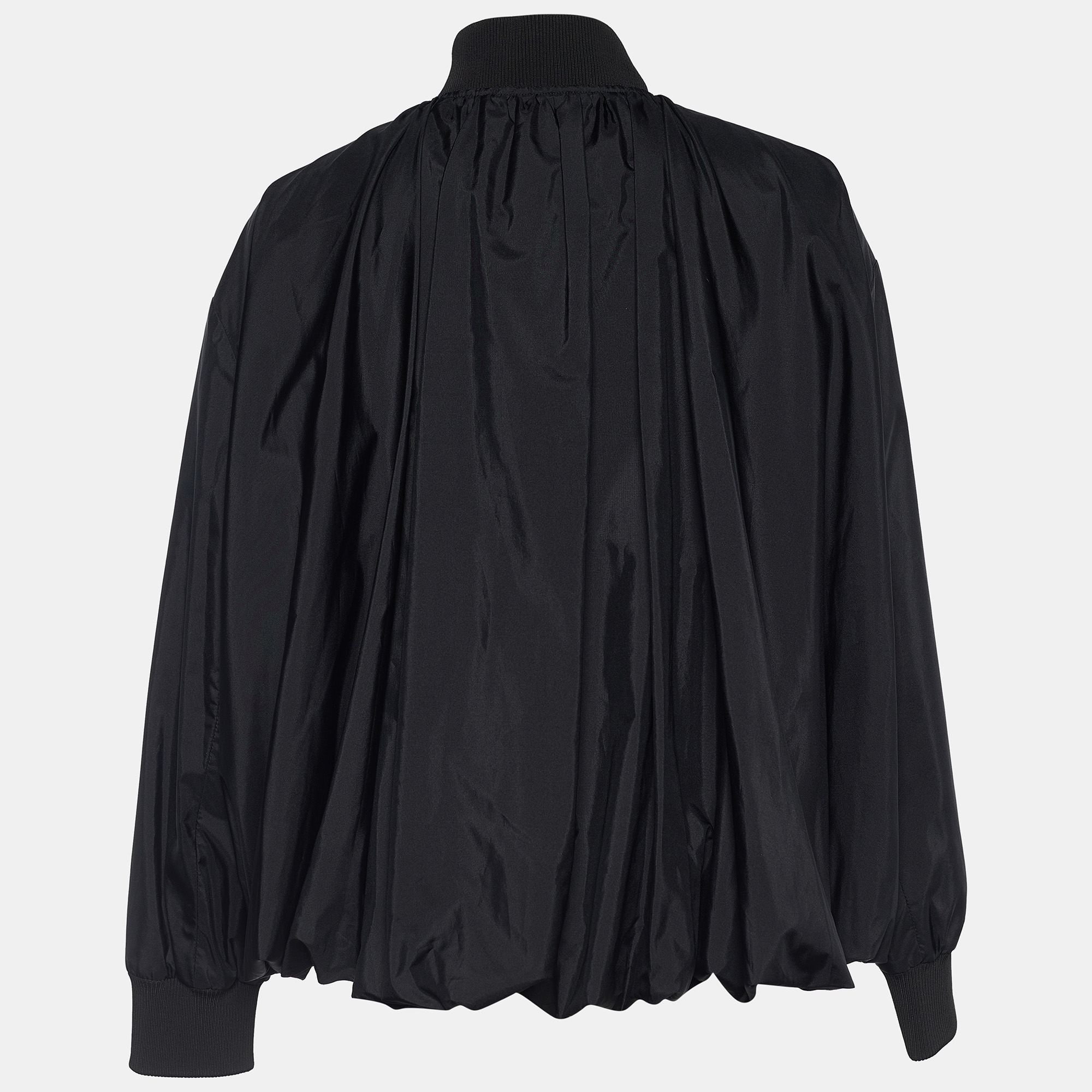 

Valentino Black Silk Zip Front Jacket